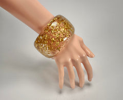 Jackie Brazil "Carmen" Gold Flakes 5cm Resin Bangle ( B2500 )