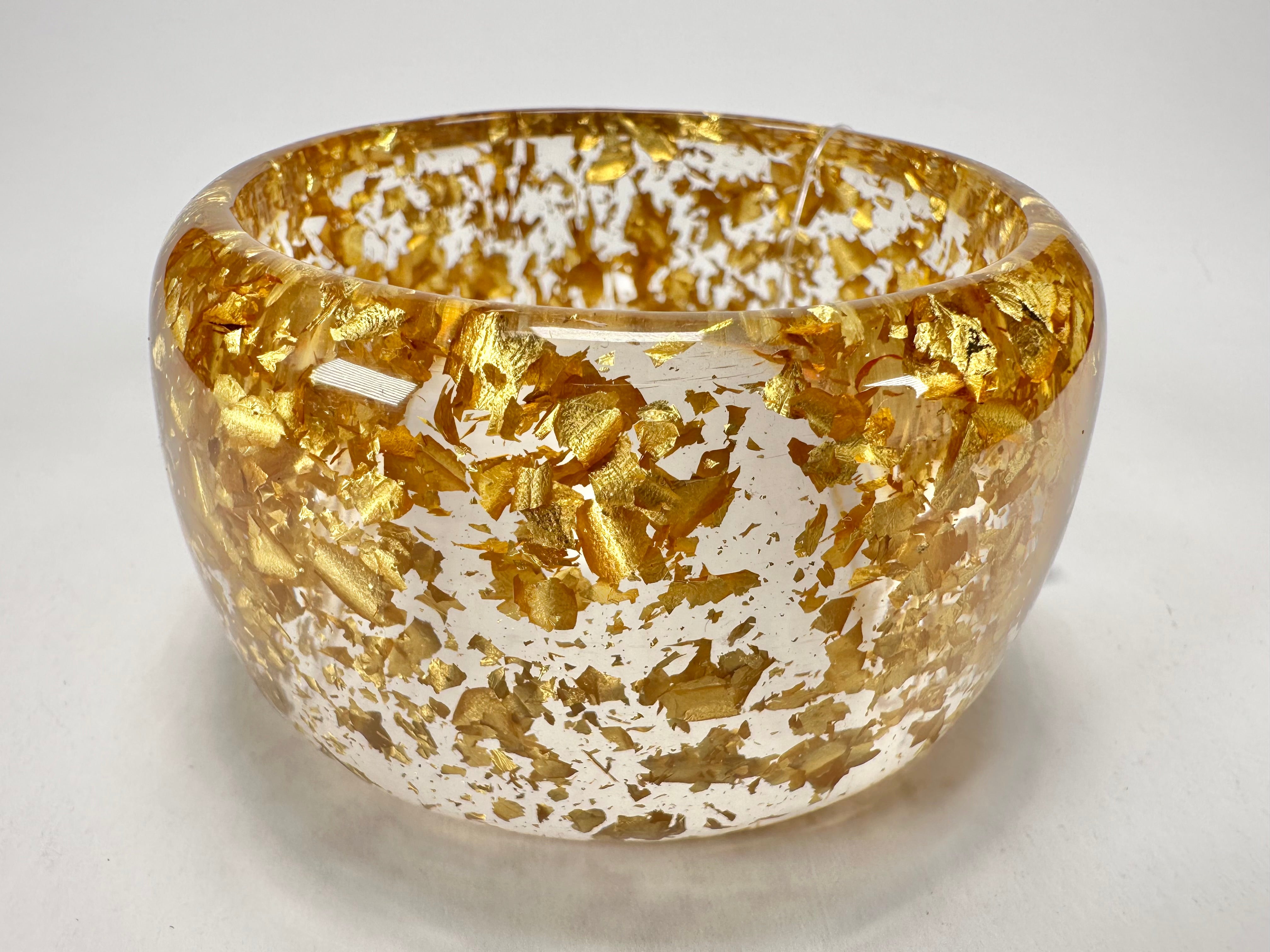 Jackie Brazil "Carmen" Gold Flakes 5cm Resin Bangle ( B2500 )