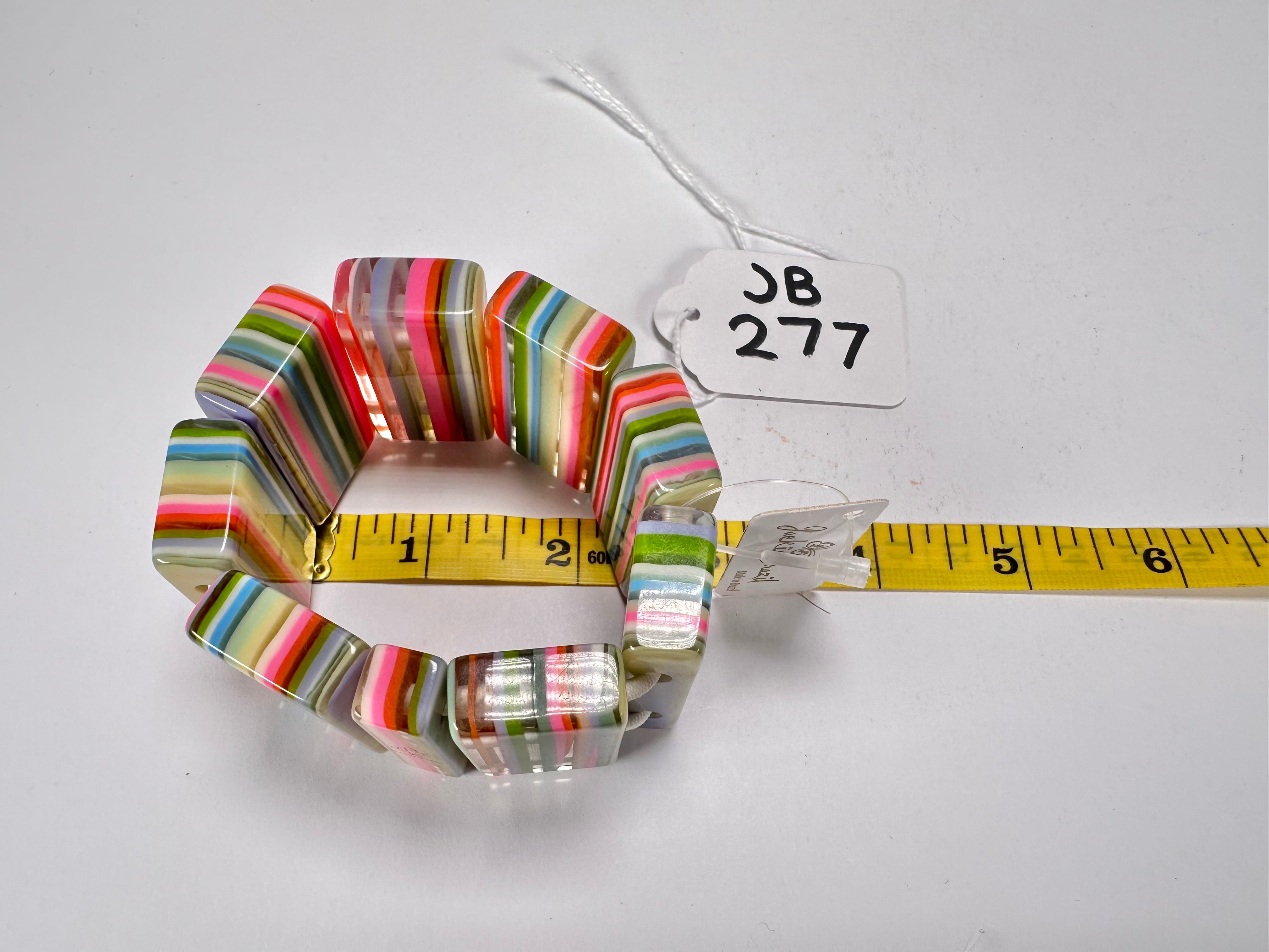 Jackie Brazil "Pop Art" Liquorice Spring Mix 8 Squares Elasticated Bracelet ( B0376 )