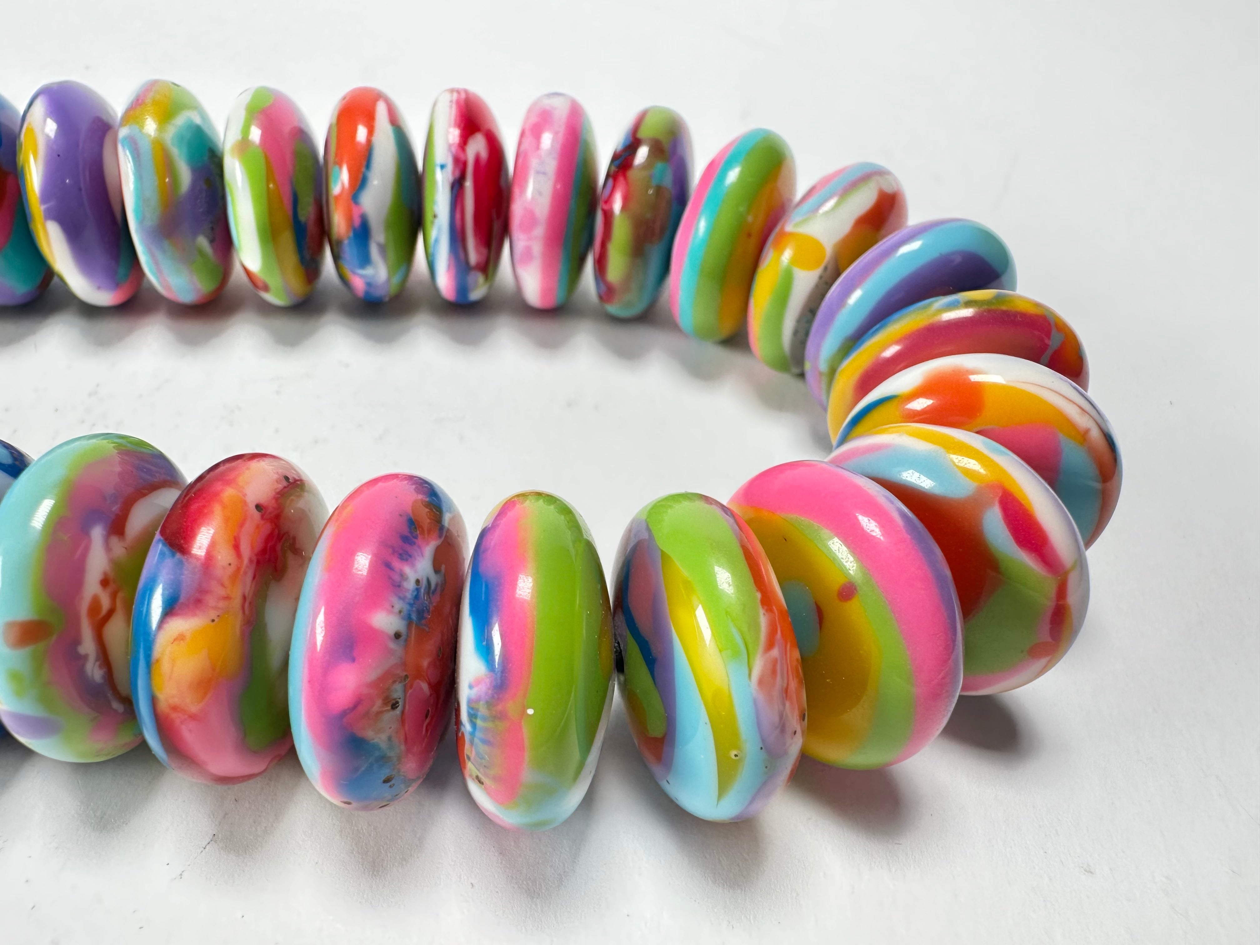 Jackie Brazil "Ana" Kandinsky Resin Wheels 50cm Necklace ( N0042 )