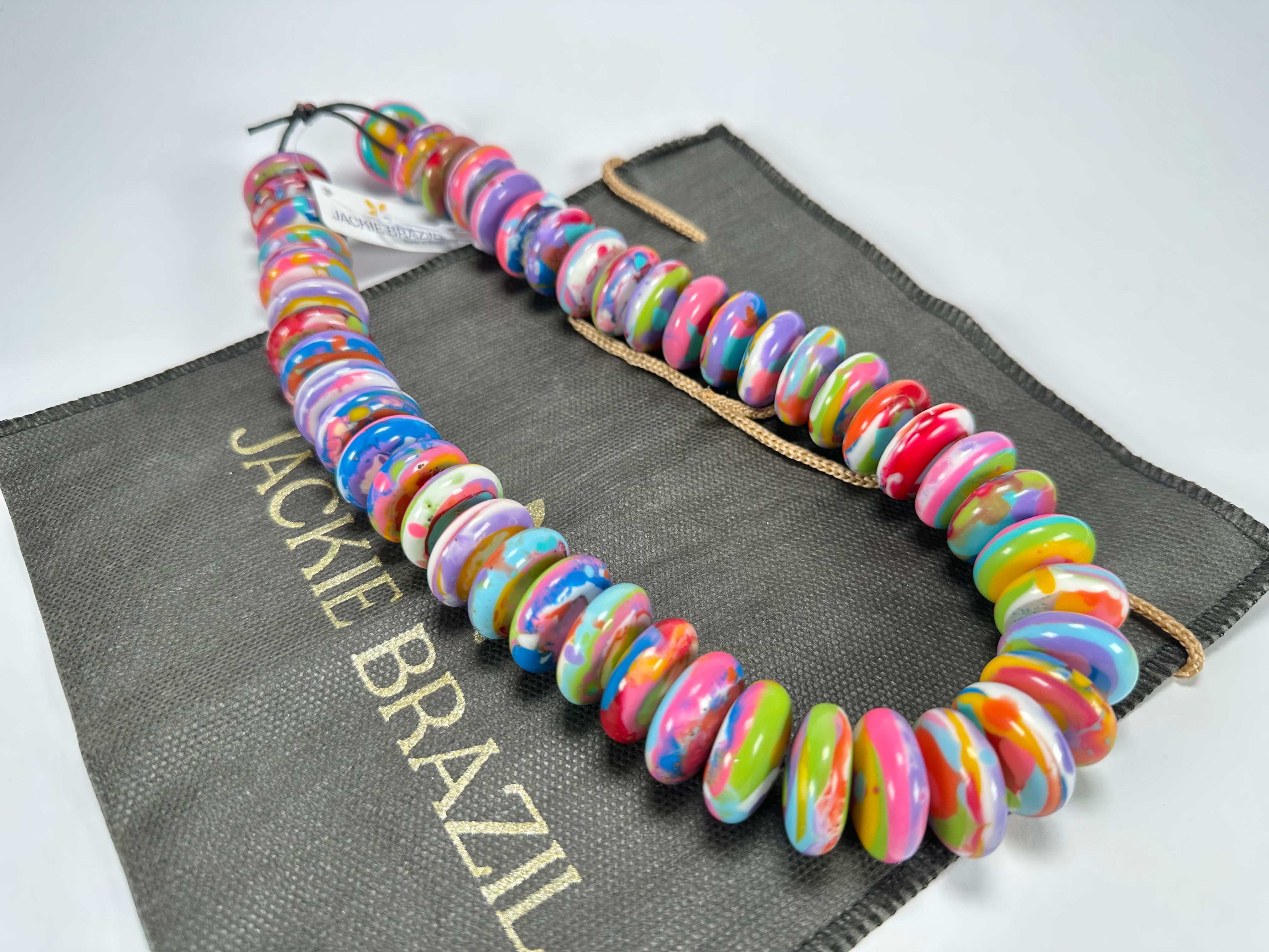 Jackie Brazil "Ana" Kandinsky Resin Wheels 50cm Necklace ( N0042 )