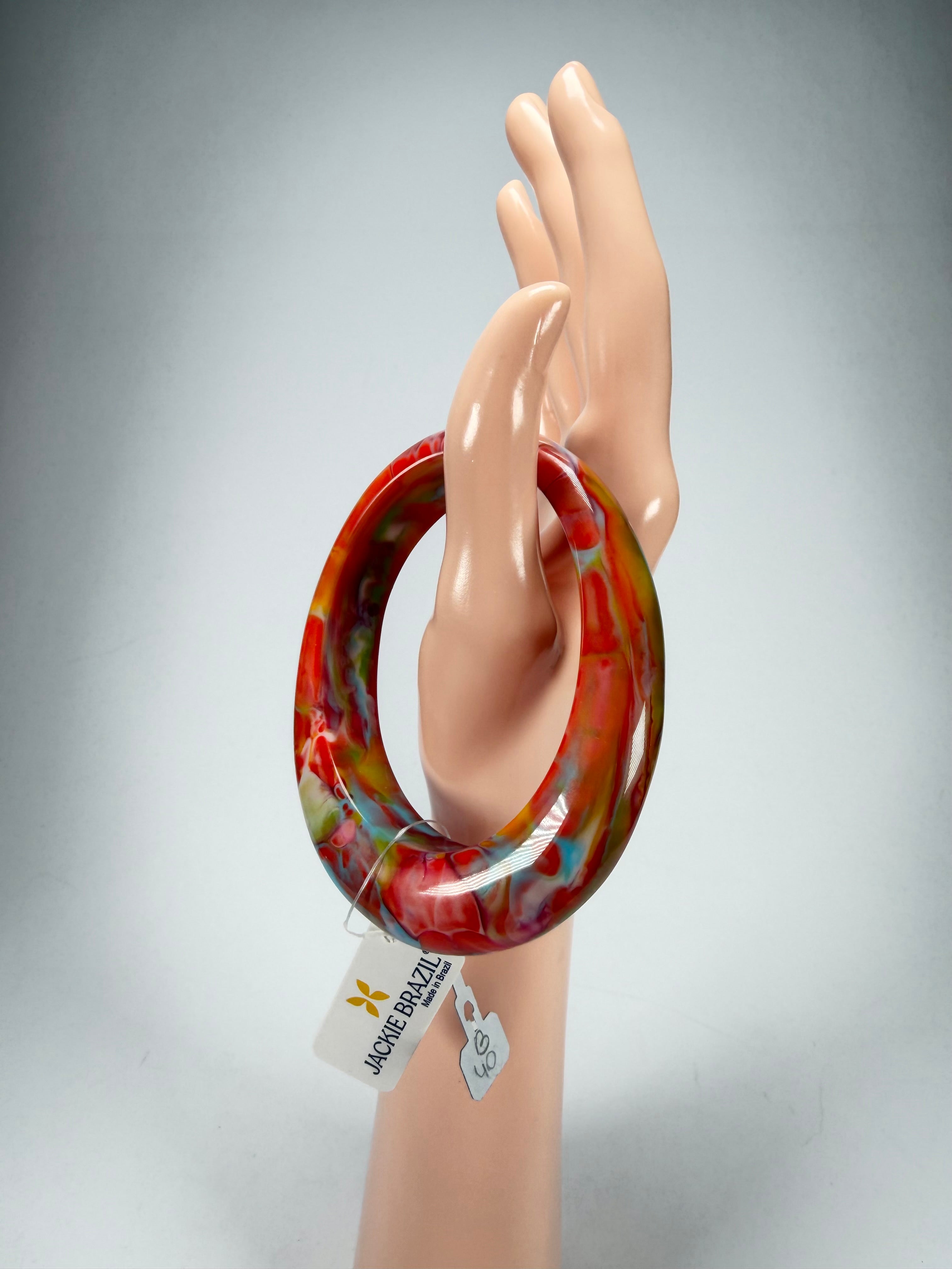 Jackie Brazil "Solid Oval" Kandinsky 1.3cm Resin Bangle ( B0040 )