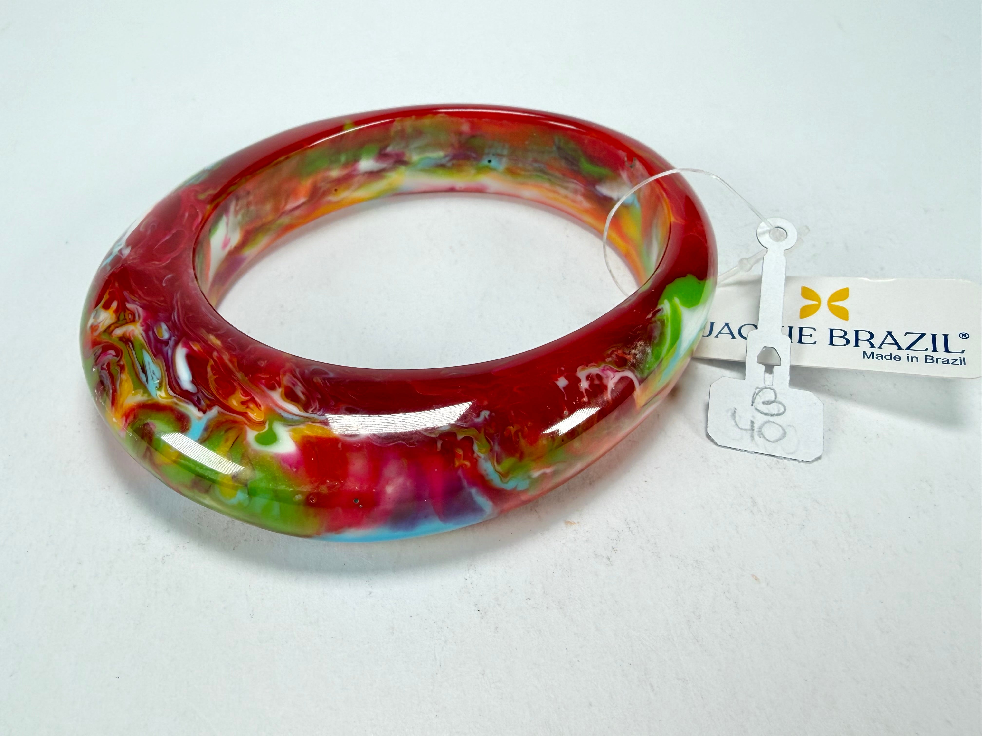 Jackie Brazil "Solid Oval" Kandinsky 1.3cm Resin Bangle ( B0040 )