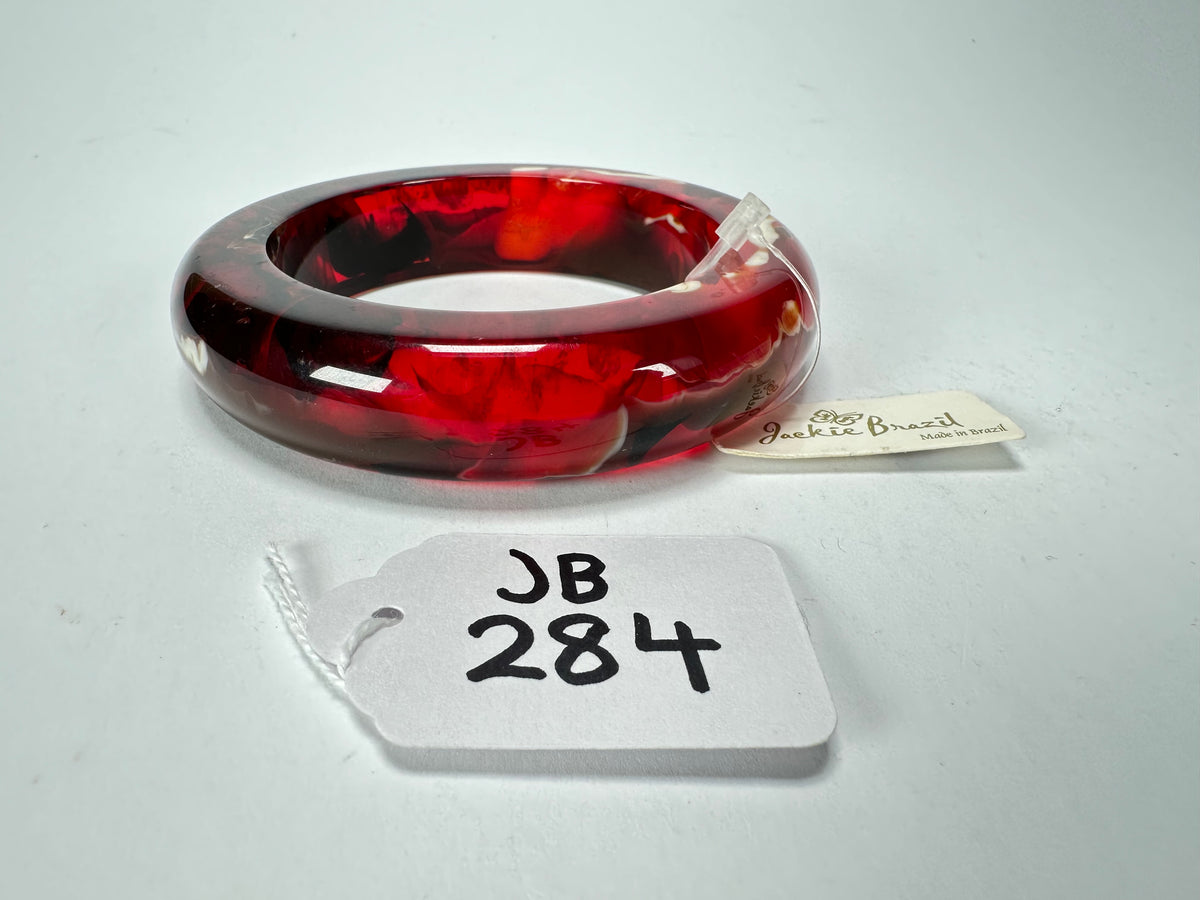 Jackie Brazil "Marble" Red Mix 1.7 cm Bangle ( B1449 )