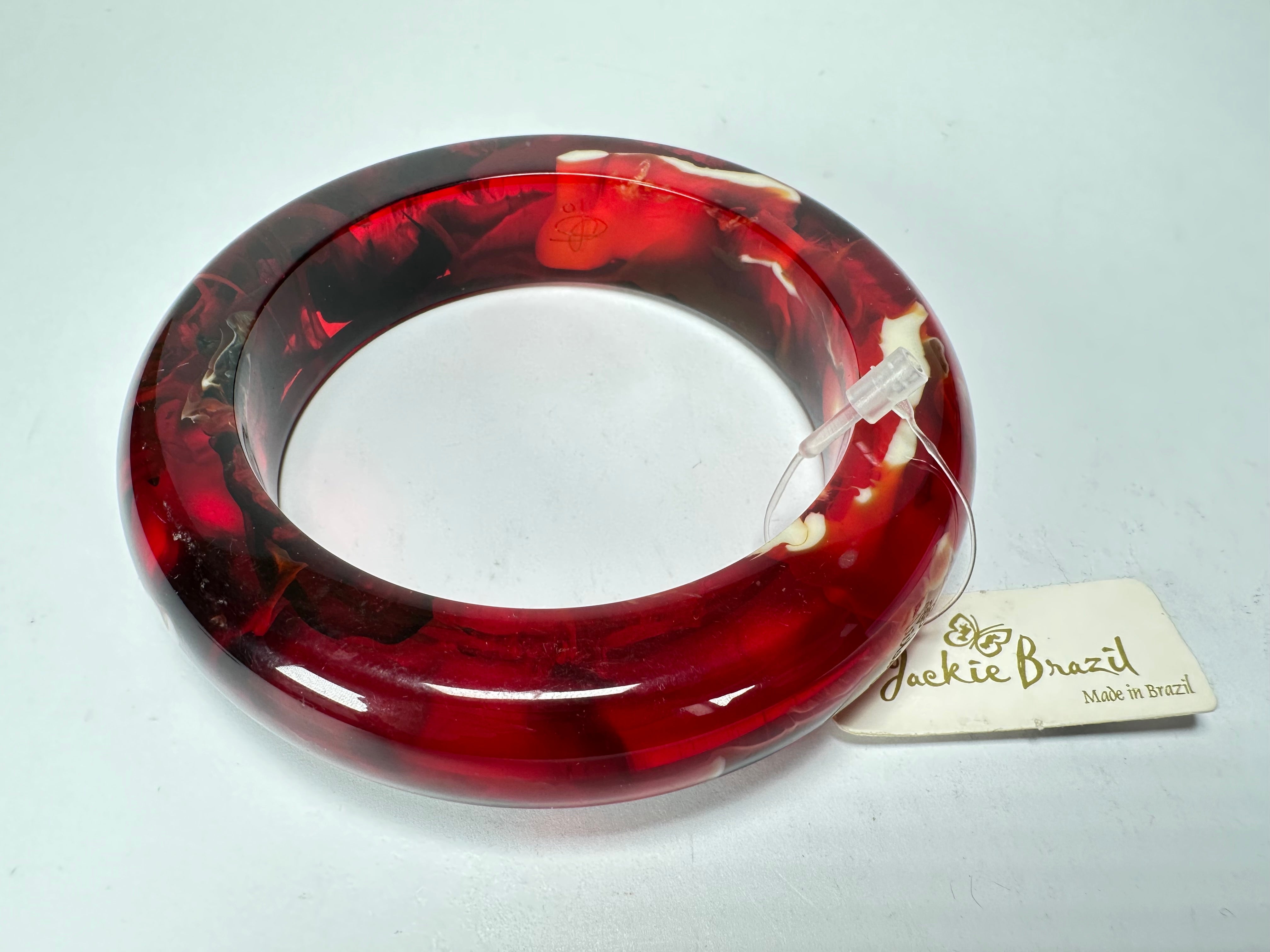 Jackie Brazil "Marble" Red Mix 1.7 cm Bangle ( B1449 )