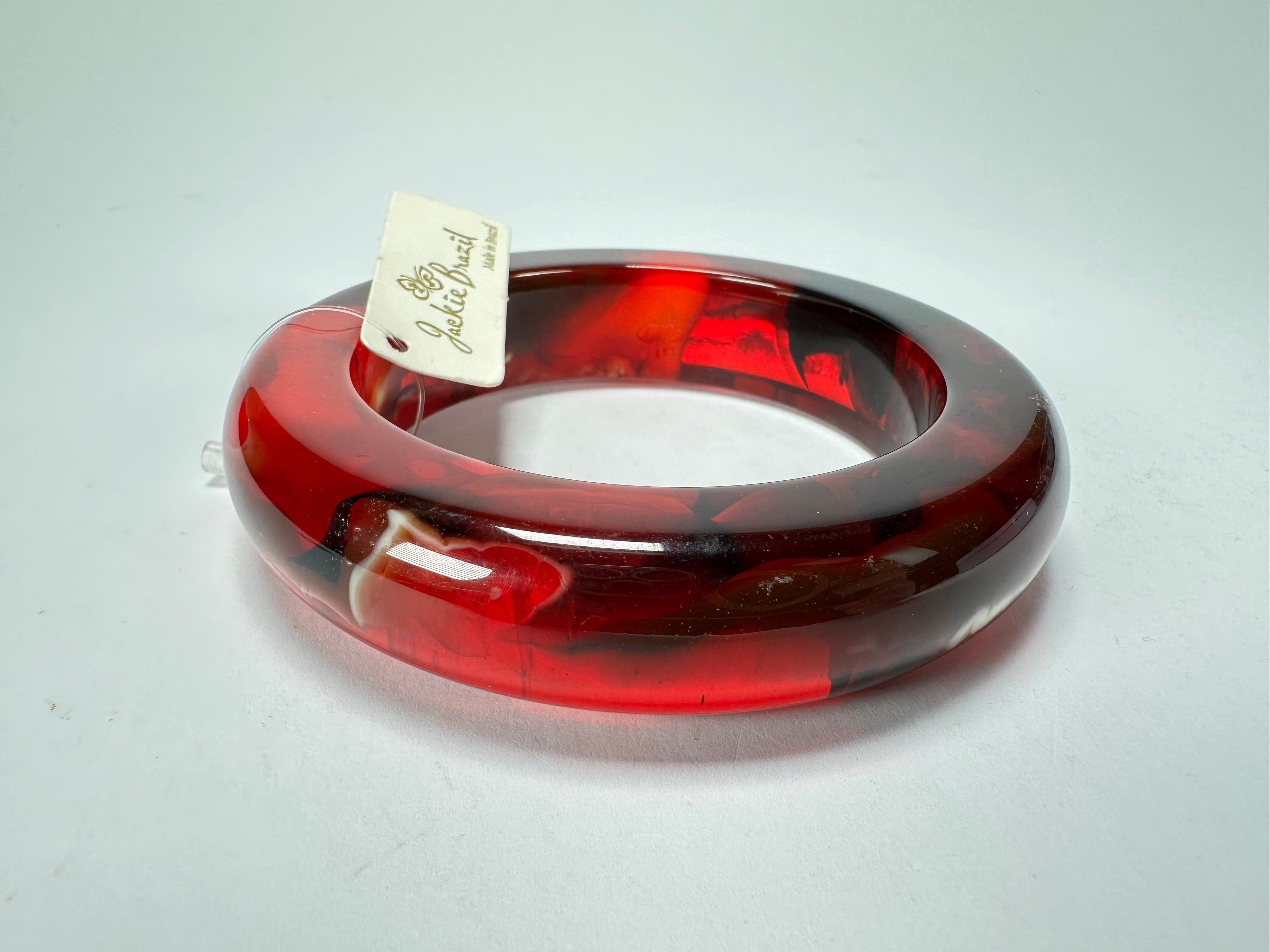 Jackie Brazil "Marble" Red Mix 1.7 cm Bangle ( B1449 )