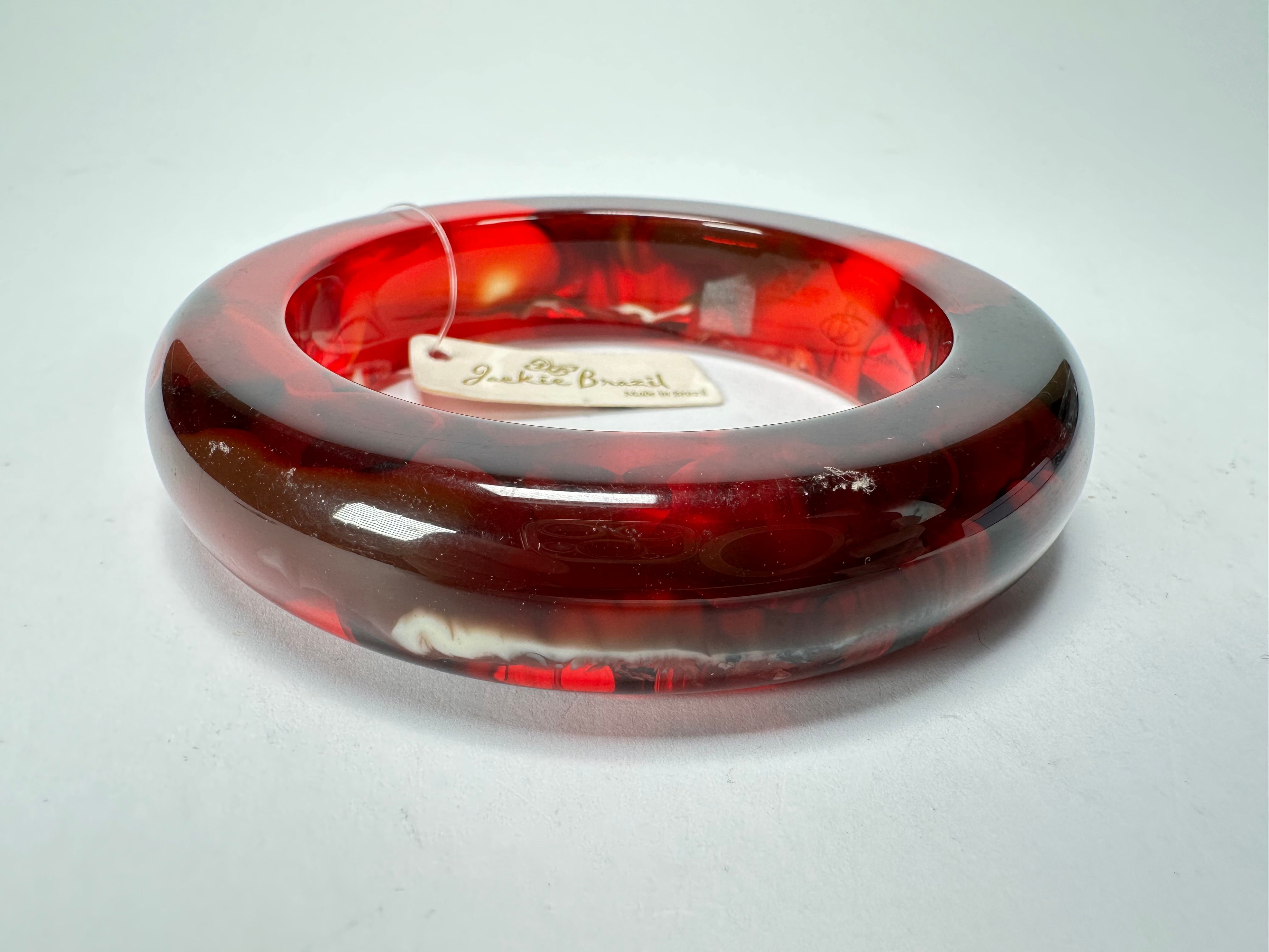 Jackie Brazil "Marble" Red Mix 1.7 cm Bangle ( B1449 )