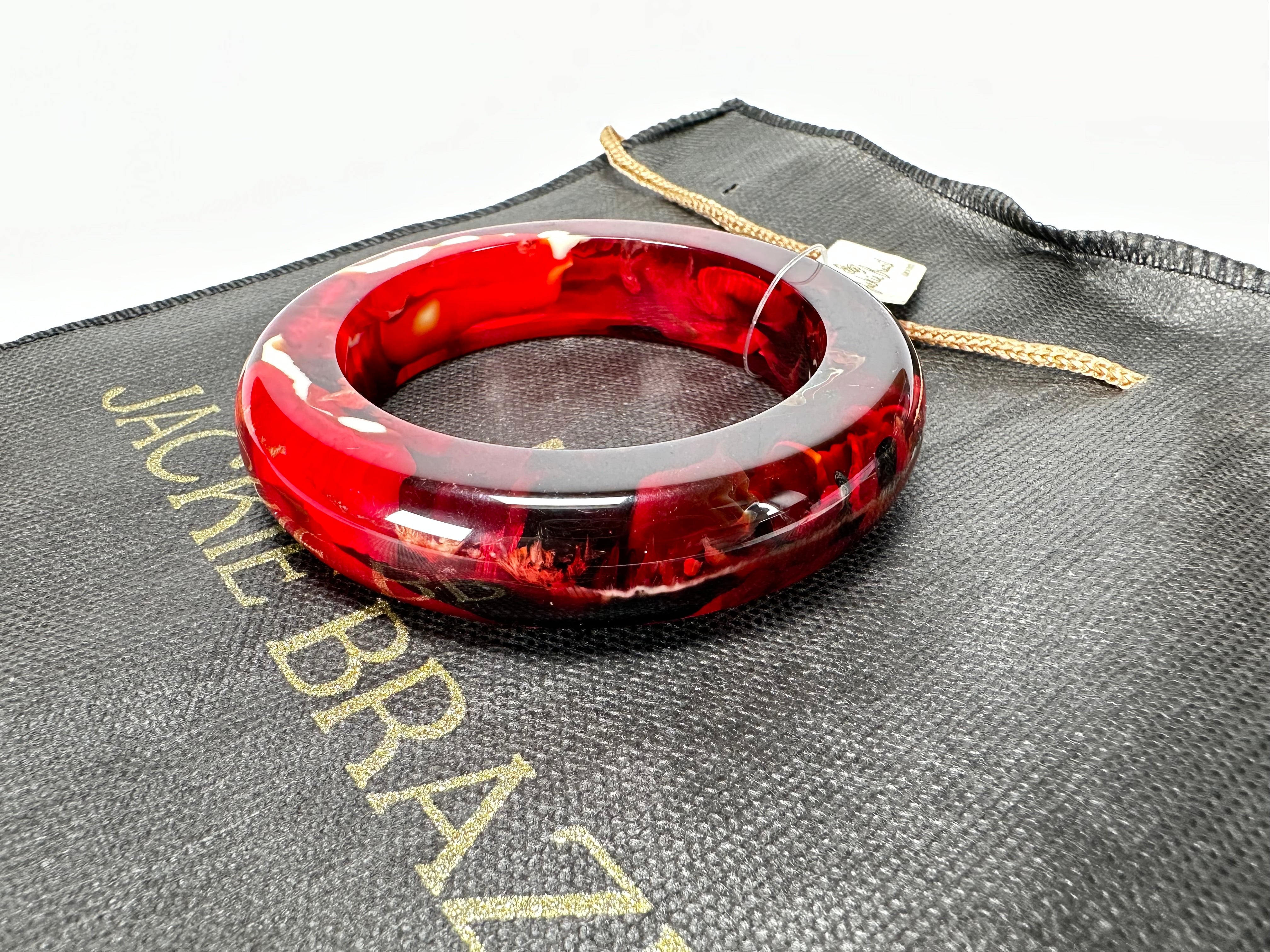 Jackie Brazil "Marble" Red Mix 1.7 cm Bangle ( B1449 )