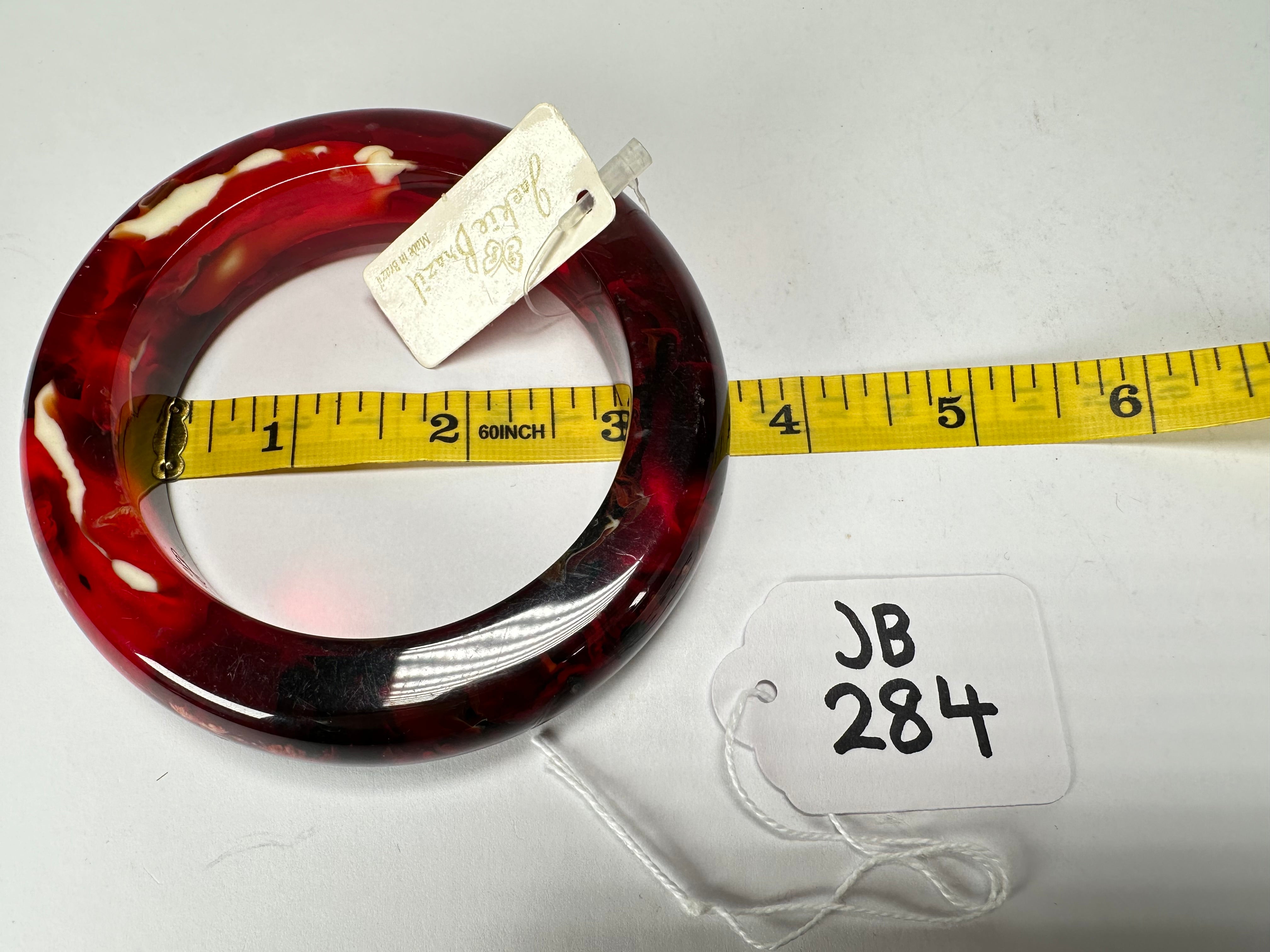 Jackie Brazil "Marble" Red Mix 1.7 cm Bangle ( B1449 )