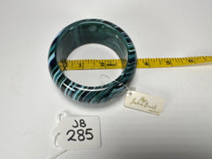 Jackie Brazil "All Sorts "Liquorice w/Cat Eye Blue Mix 3.4cm Bangle ( B2444 )