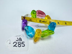 Jackie Brazil "Diamonds" Transparent Summer Mix Flintstone Bone Bracelet ( B0211 )