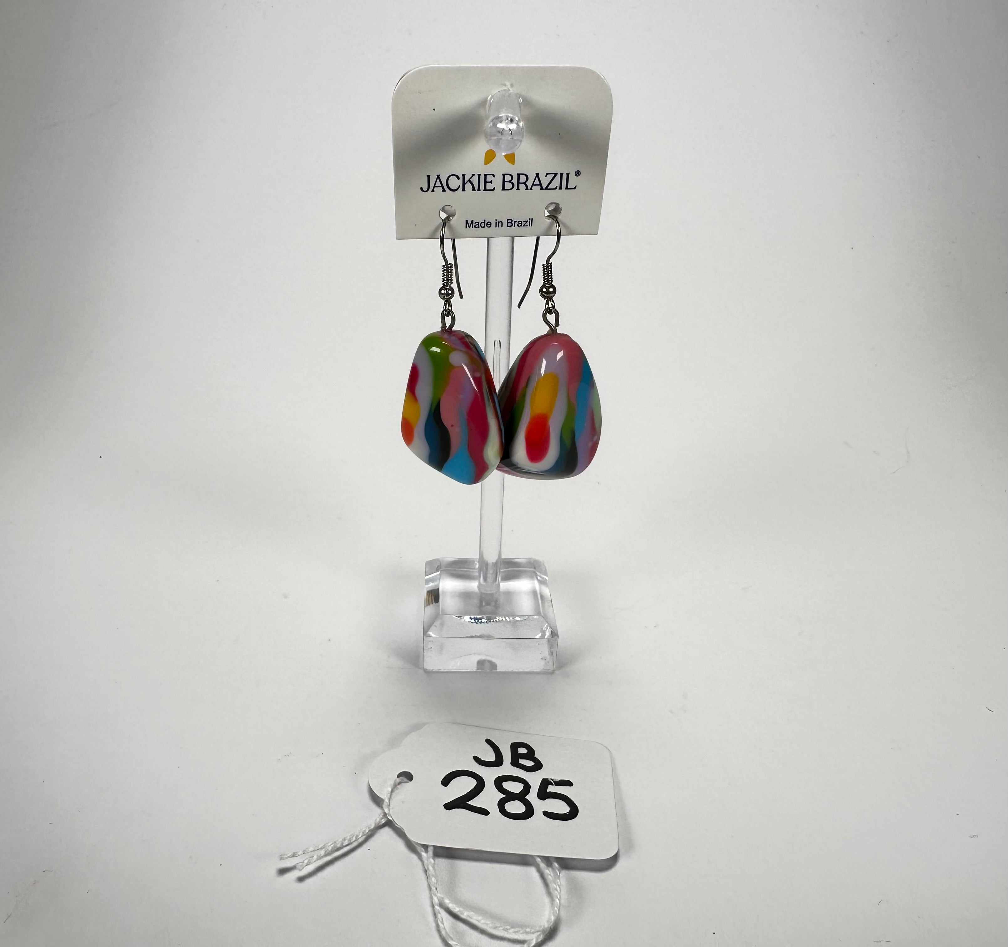 Jackie Brazil "Diamond" Kandinsky Flinstone on Hook Resin Earrings ( E0700 )