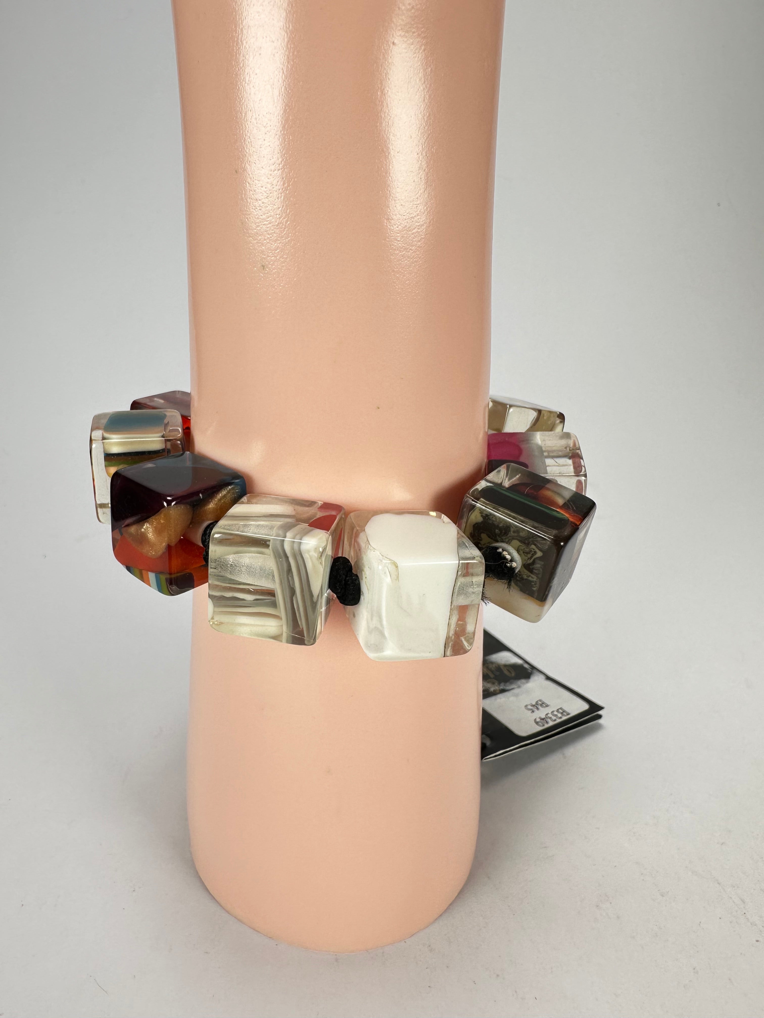 Jackie Brazil "Encapsulated Pieces" Cascade Small Cubes Bracelet ( B3349 )