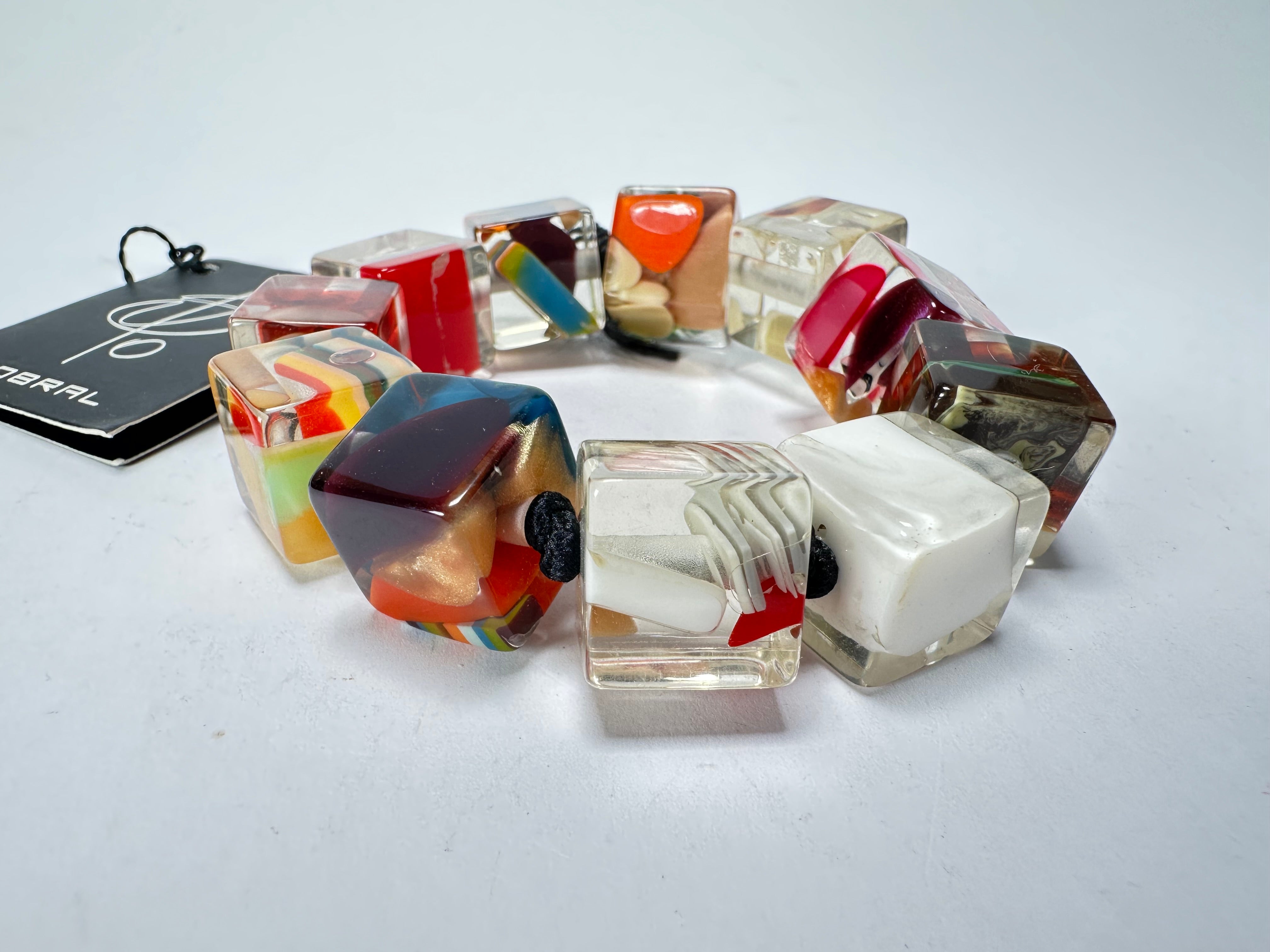 Jackie Brazil "Encapsulated Pieces" Cascade Small Cubes Bracelet ( B3349 )