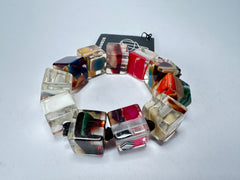 Jackie Brazil "Encapsulated Pieces" Cascade Small Cubes Bracelet ( B3349 )