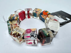 Jackie Brazil "Encapsulated Pieces" Cascade Small Cubes Bracelet ( B3349 )