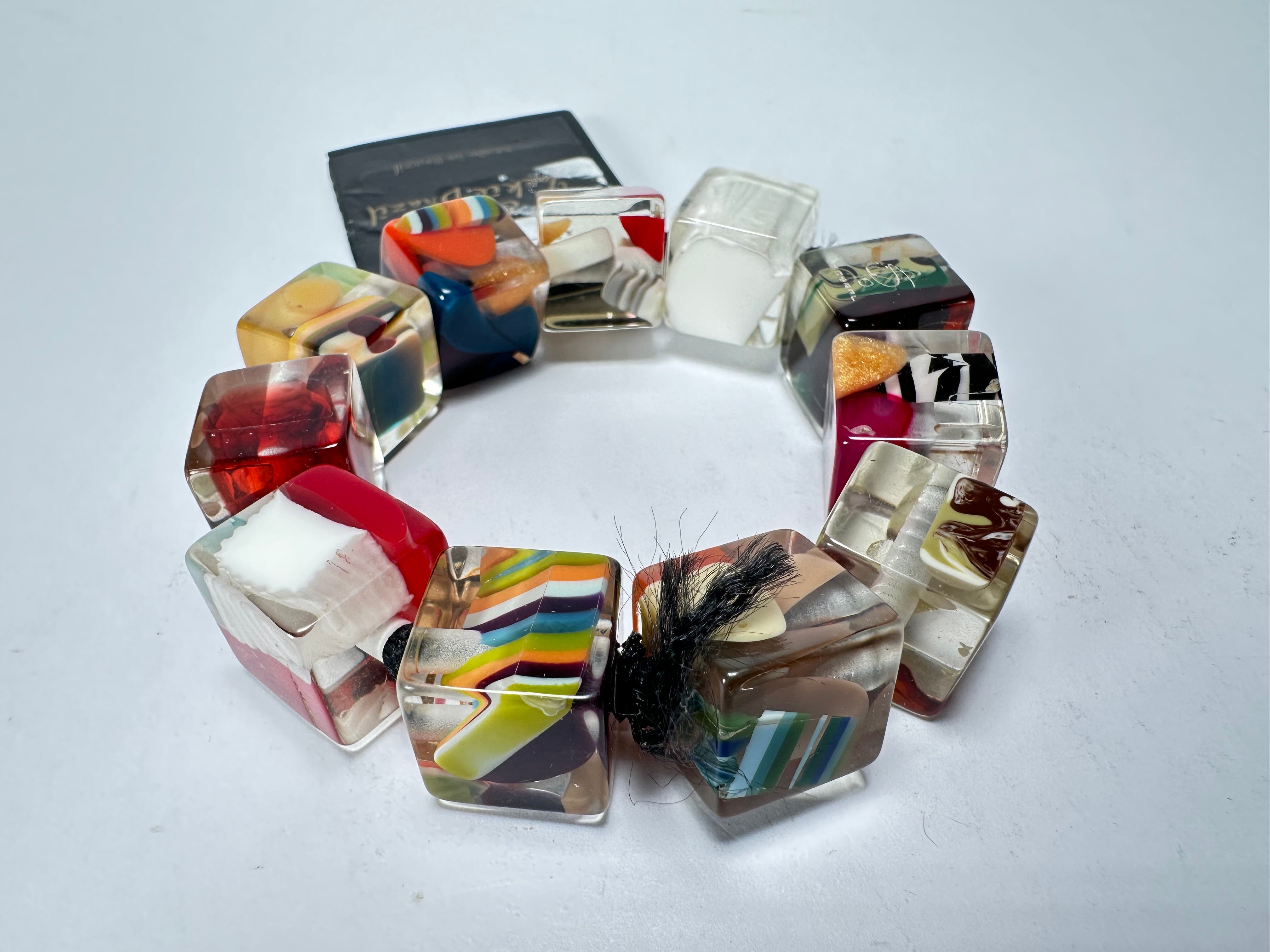 Jackie Brazil "Encapsulated Pieces" Cascade Small Cubes Bracelet ( B3349 )