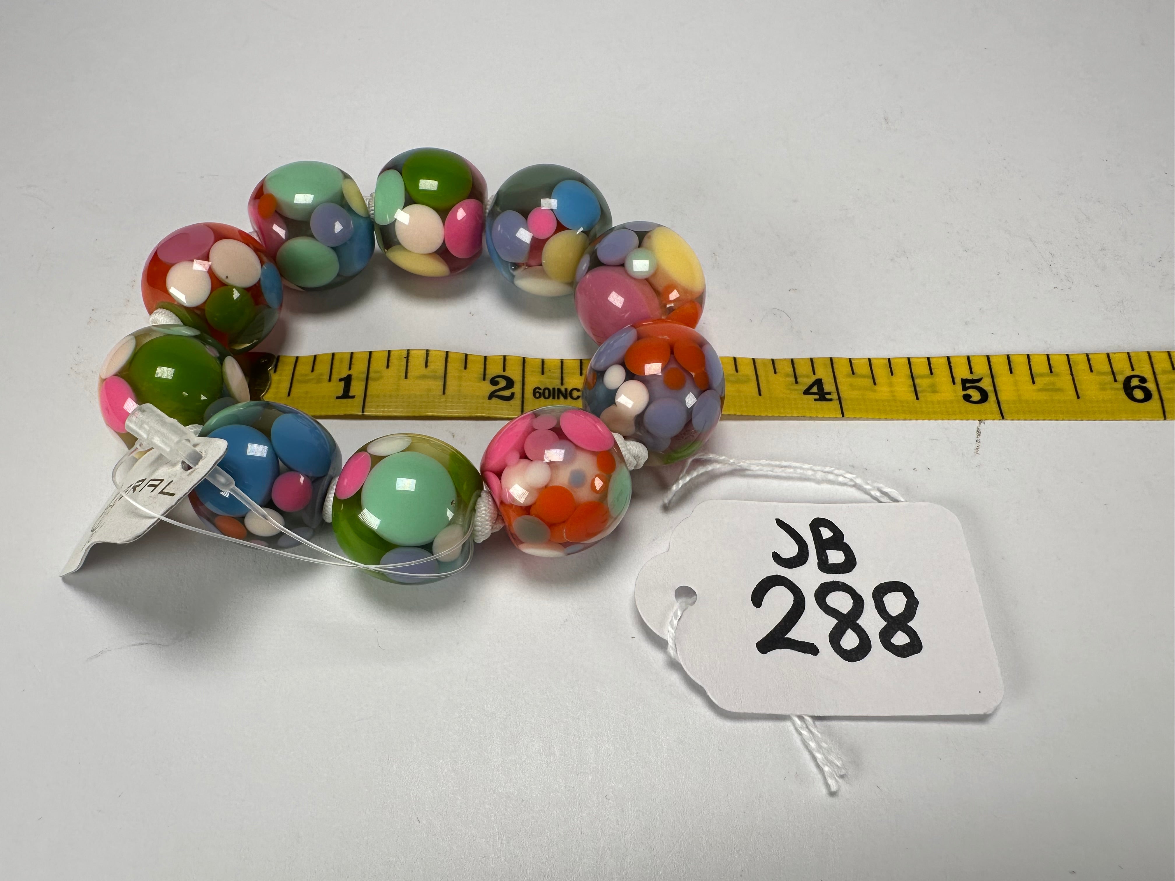 Jackie Brazil "Spots" Spotted Balls On Elastic Resin Bracelet ( B1470 )