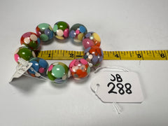 Jackie Brazil "Spots" Spotted Balls On Elastic Resin Bracelet ( B1470 )