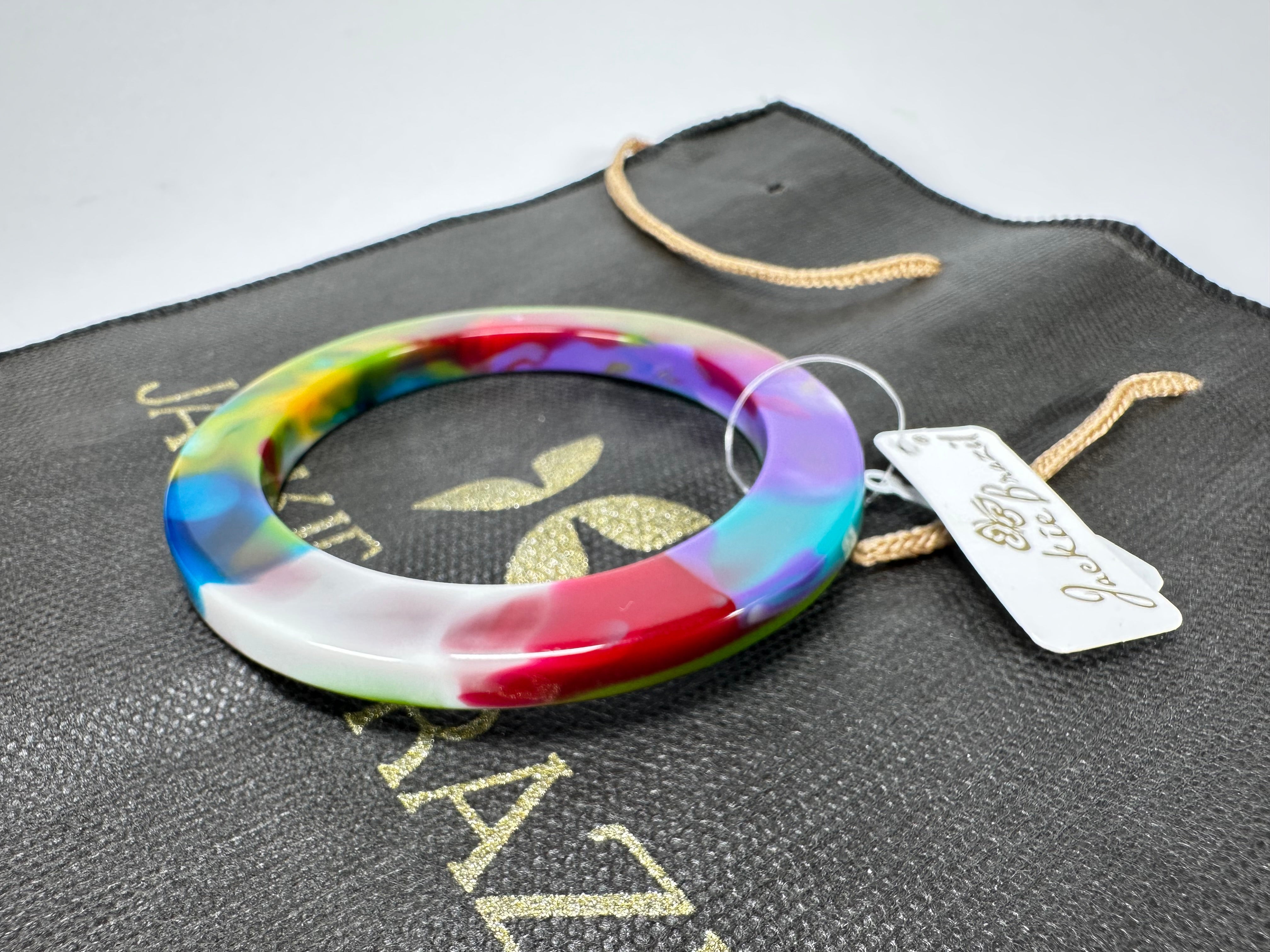 Jackie Brazil "Olympic" Kandinsky Solid Round 0.6cm Resin Bangle ( B0200 )