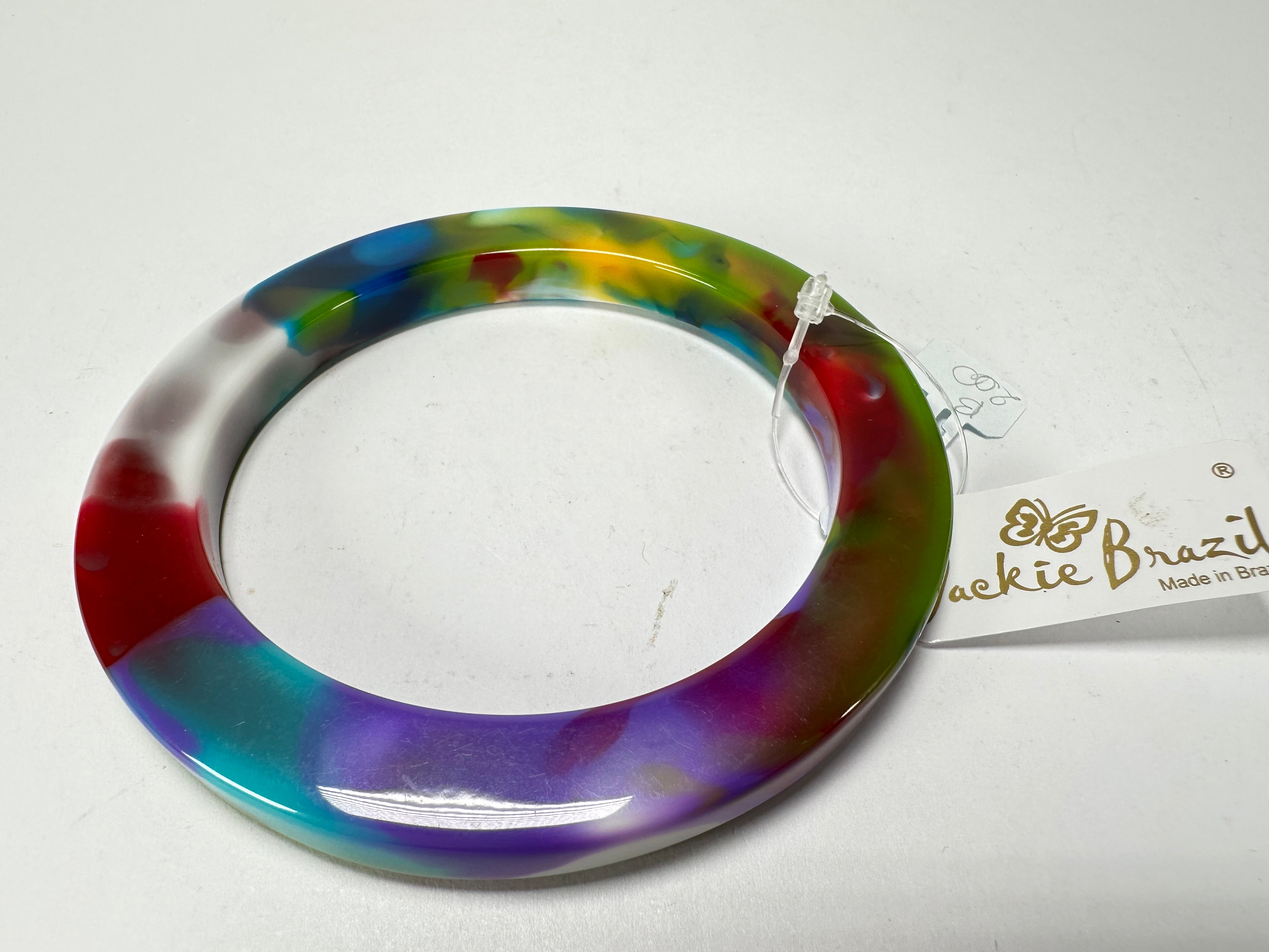 Jackie Brazil "Olympic" Kandinsky Solid Round 0.6cm Resin Bangle ( B0200 )