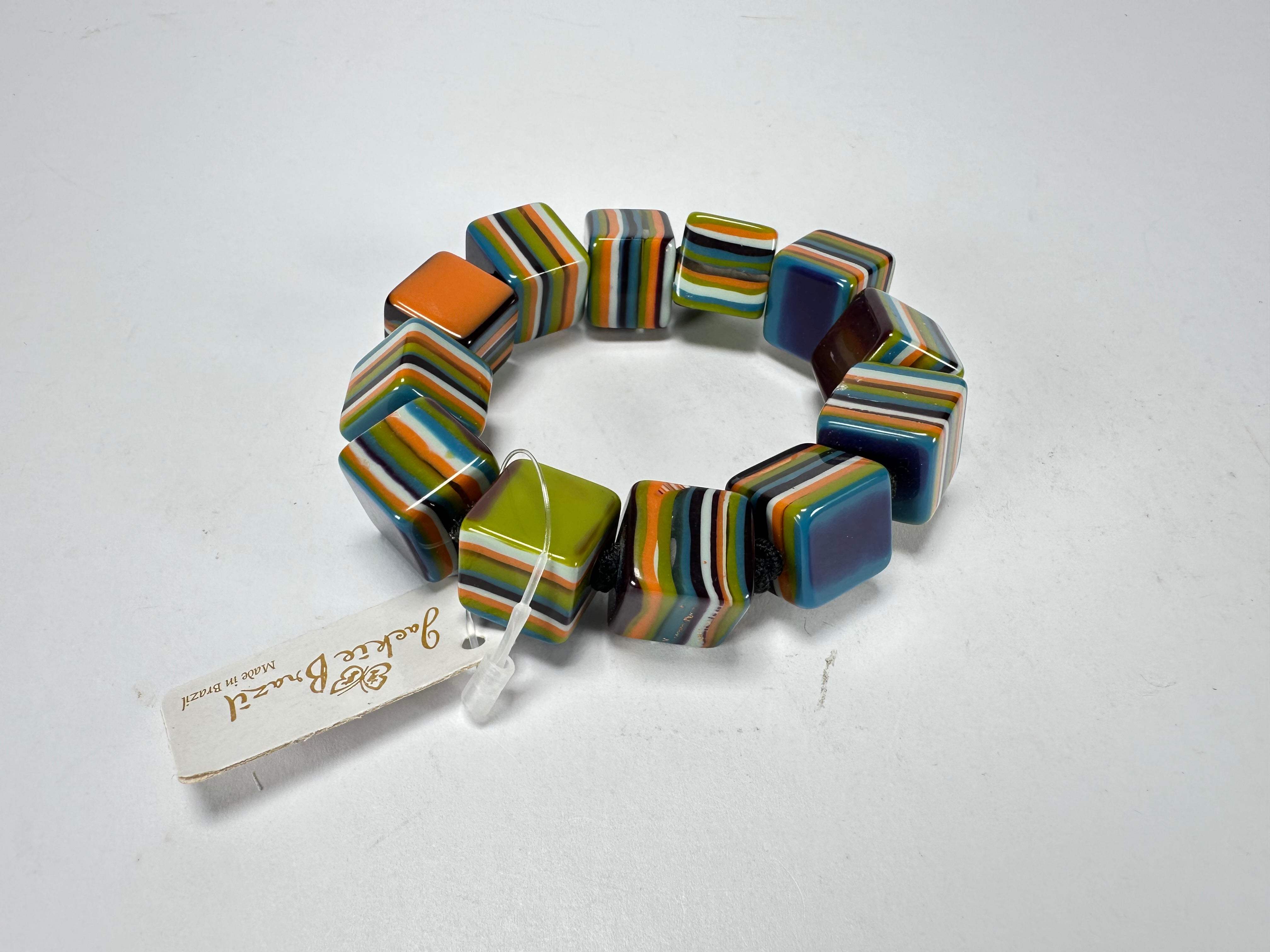 Jackie Brazil "POP" Liquorice Winter Mix Small Cubes Bracelet ( B0224 )