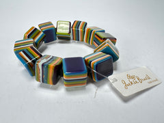 Jackie Brazil "POP" Liquorice Winter Mix Small Cubes Bracelet ( B0224 )