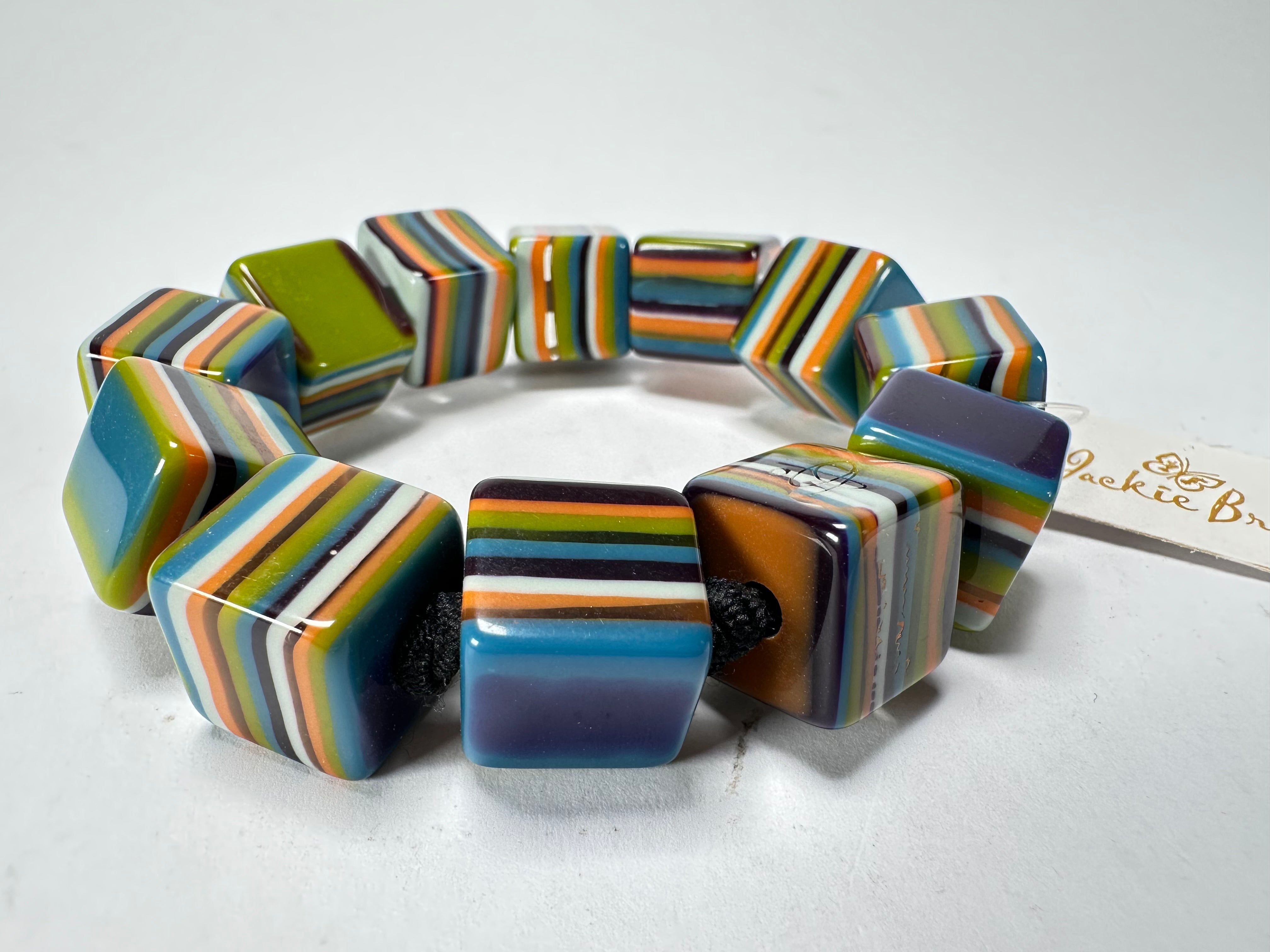 Jackie Brazil "POP" Liquorice Winter Mix Small Cubes Bracelet ( B0224 )