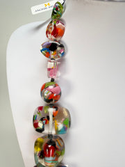 Jackie Brazil "Indiana" Cascade Multi-Bead Long Resin 110cm Necklace ( N0038 )