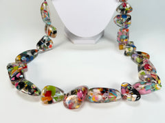 Jackie Brazil "Indiana" Cascade Multi-Bead Long Resin 110cm Necklace ( N0038 )