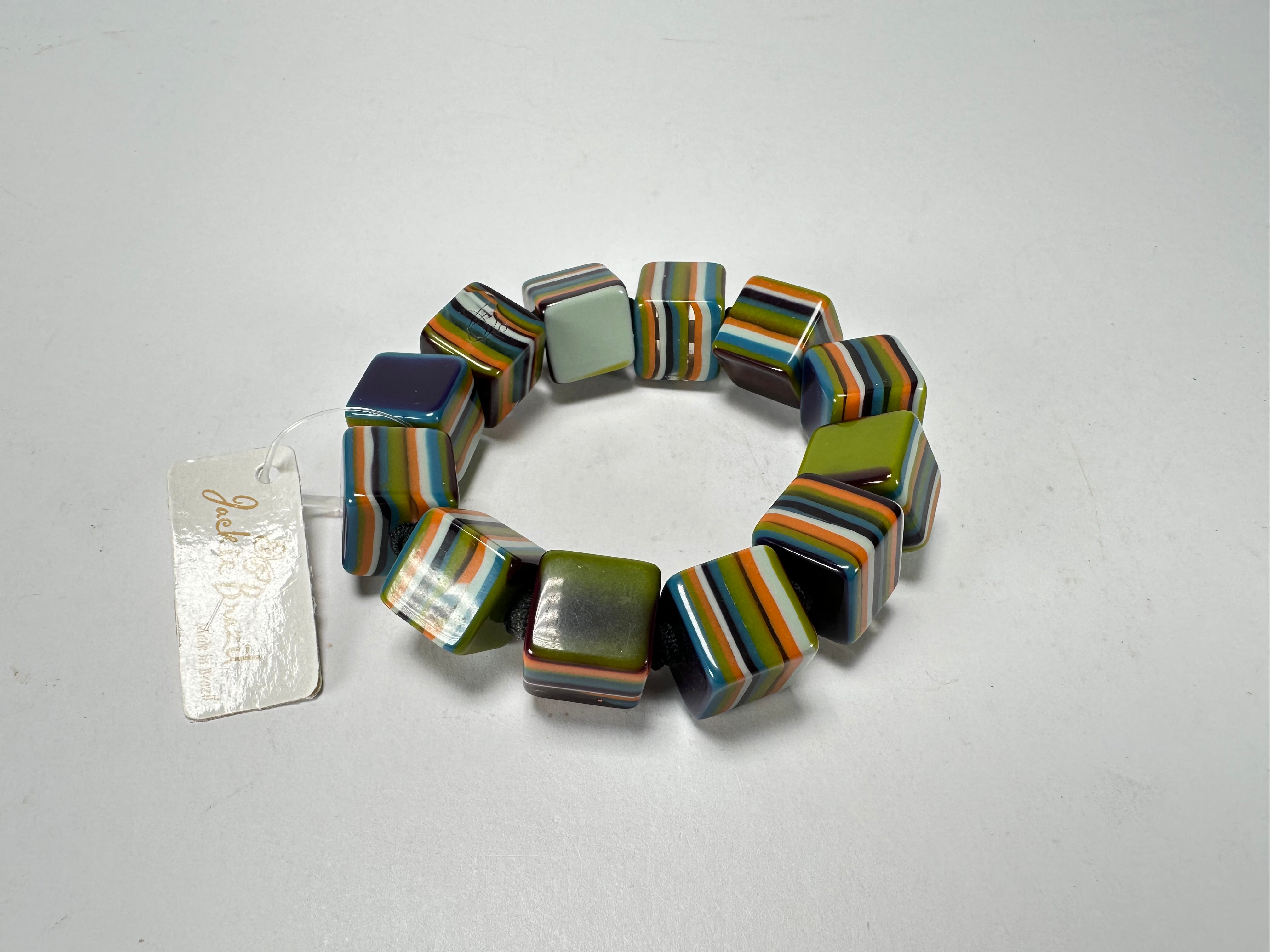 Jackie Brazil "POP" Liquorice Winter Mix Small Cubes Bracelet ( B0224 )