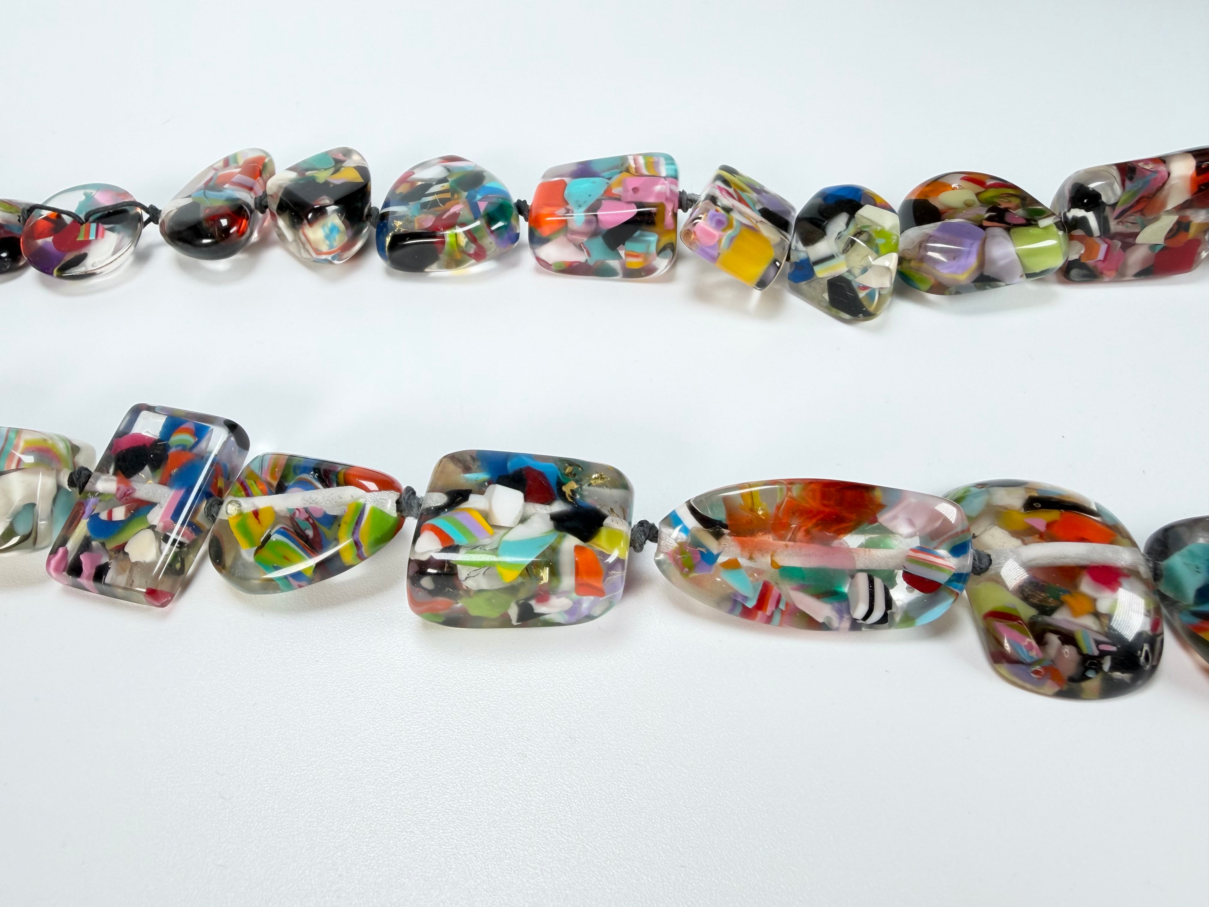 Jackie Brazil "Indiana" Cascade Multi-Bead Long Resin 110cm Necklace ( N0038 )