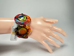 Jackie Brazil "Saturn" Kandinsky Disc & Cylinder Elastic Bracelet ( B0060 )