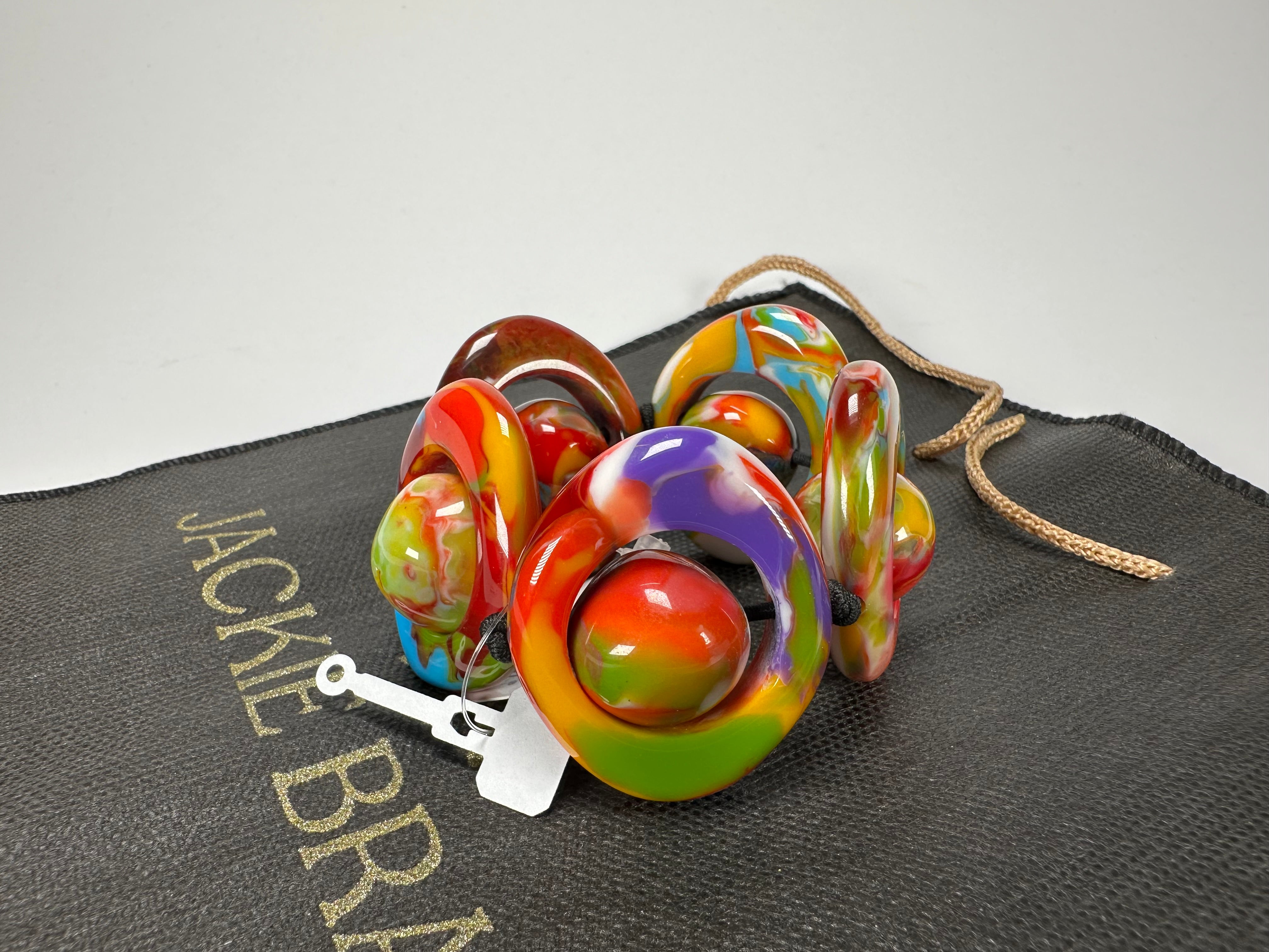 Jackie Brazil "Saturn" Kandinsky Disc & Ball Elastic Bracelet ( B0052 )