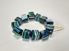 Jackie Brazil "POP" Liquorice Blue Mix Small Cubes Bracelet ( B0224 )