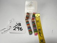 Jackie Brazil "Clarissa" Liqurorice Spring Mix Thin Rectangle Resin Earrings ( E2452 )