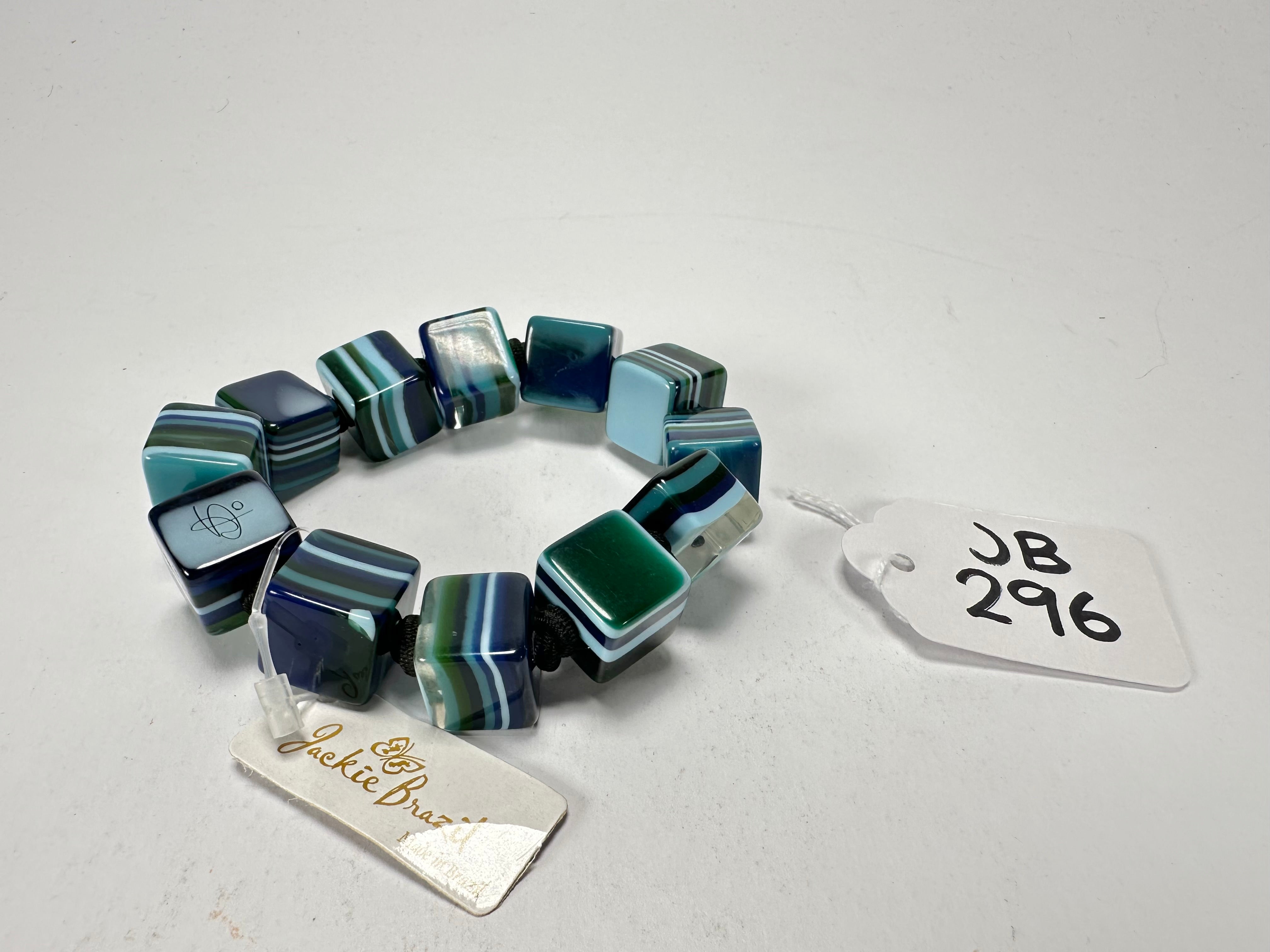 Jackie Brazil "POP" Liquorice Blue Mix Small Cubes Bracelet ( B0224 )