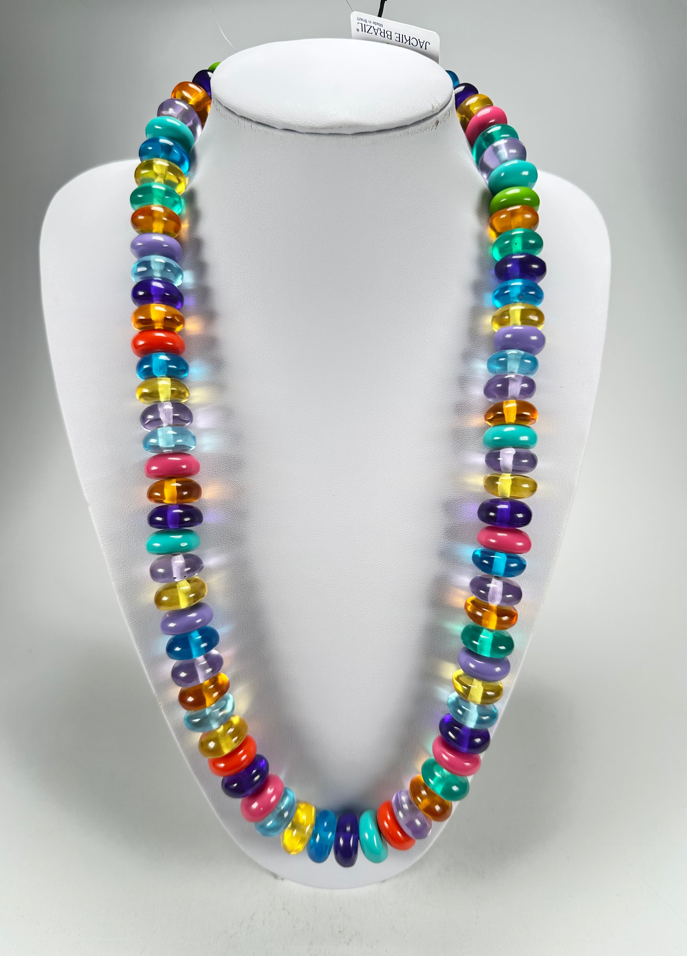 Jackie Brazil "Bela" Transparent Summer Mix Resin Mini Wheels 70cm Necklace ( N0043 )