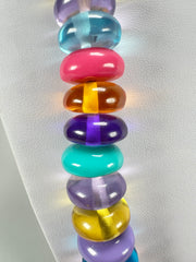 Jackie Brazil "Bela" Transparent Summer Mix Resin Mini Wheels 70cm Necklace ( N0043 )