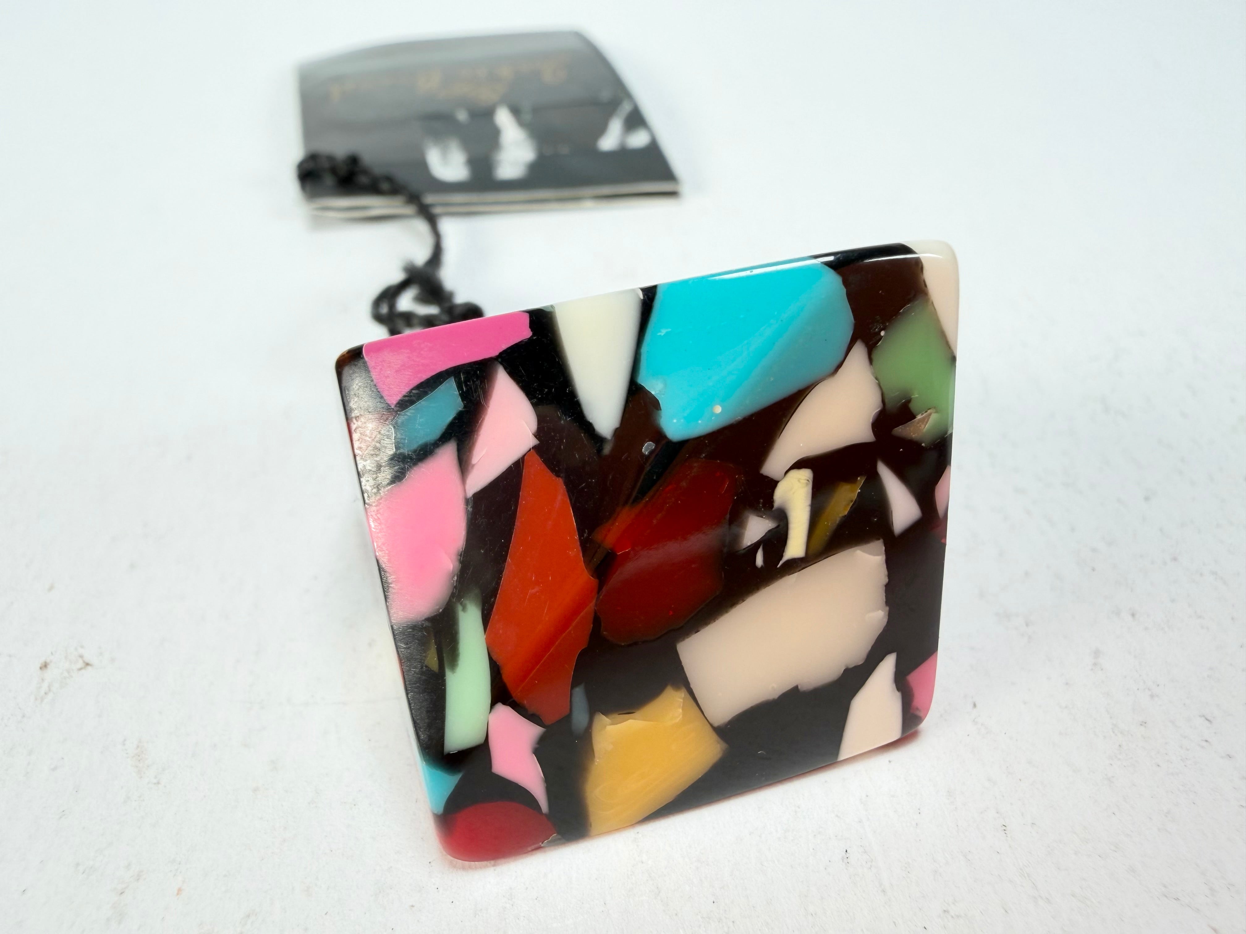 Jackie Brazil "Art Deco" Abstract Resin Ring ( R3081 ) Size UK P / USA 7.5
