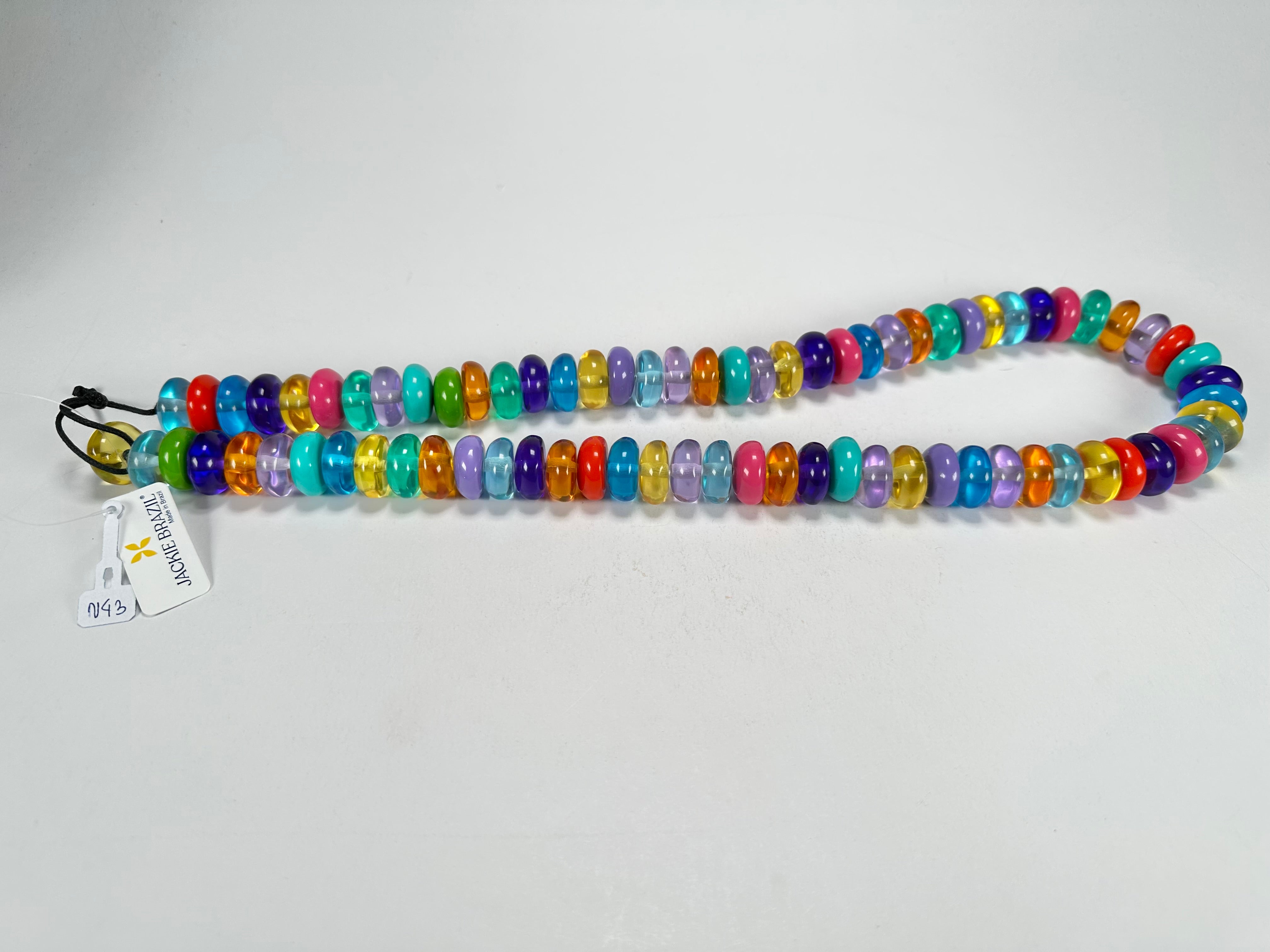 Jackie Brazil "Bela" Transparent Summer Mix Resin Mini Wheels 70cm Necklace ( N0043 )