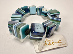 Jackie Brazil "POP" Liquorice Blue Mix Small Cubes Bracelet ( B0224 )