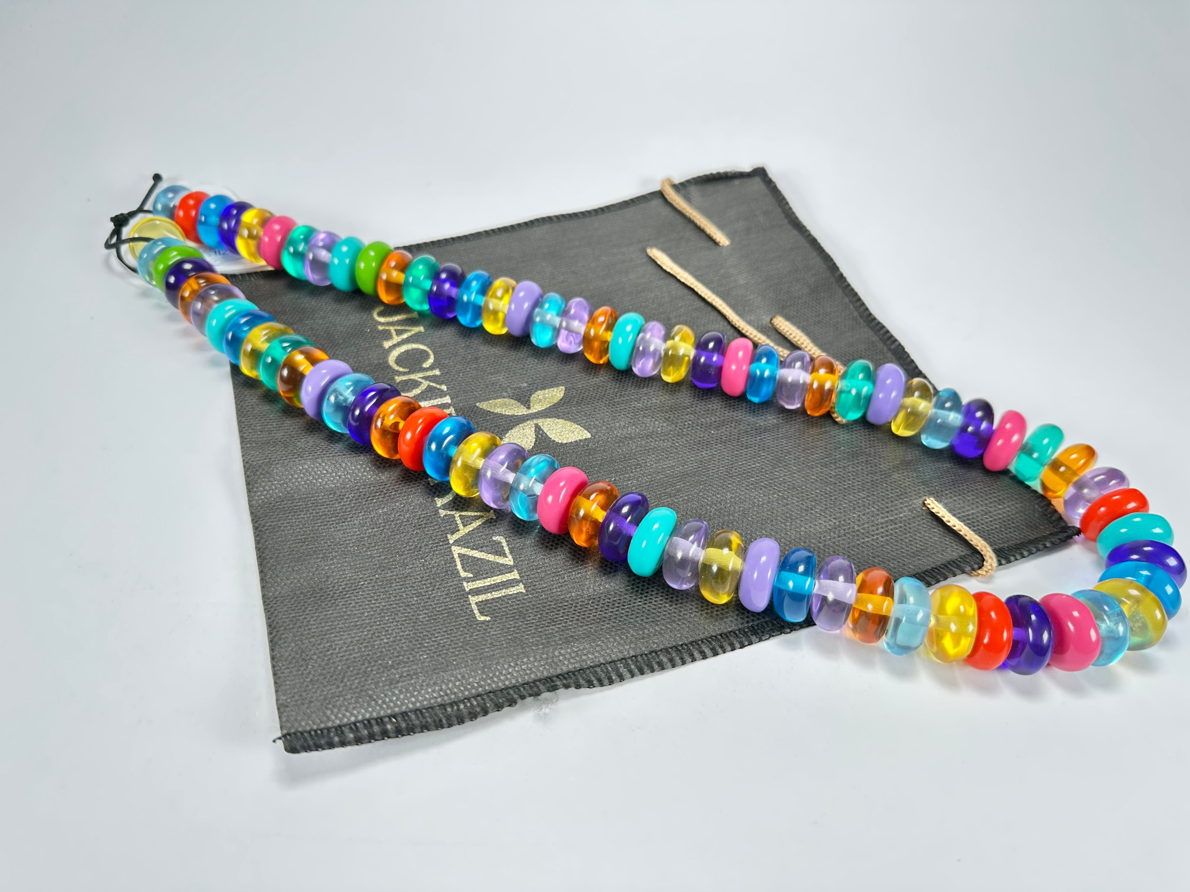 Jackie Brazil "Bela" Transparent Summer Mix Resin Mini Wheels 70cm Necklace ( N0043 )