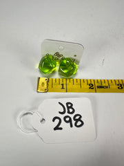 Jackie Brazil "Camille" Dark Green Transparent Abstract Resin Earrings ( E1053 )