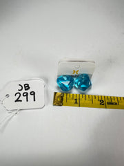 Jackie Brazil "Camille" Light Blue Transparent Abstract Resin Earrings ( E1053 )