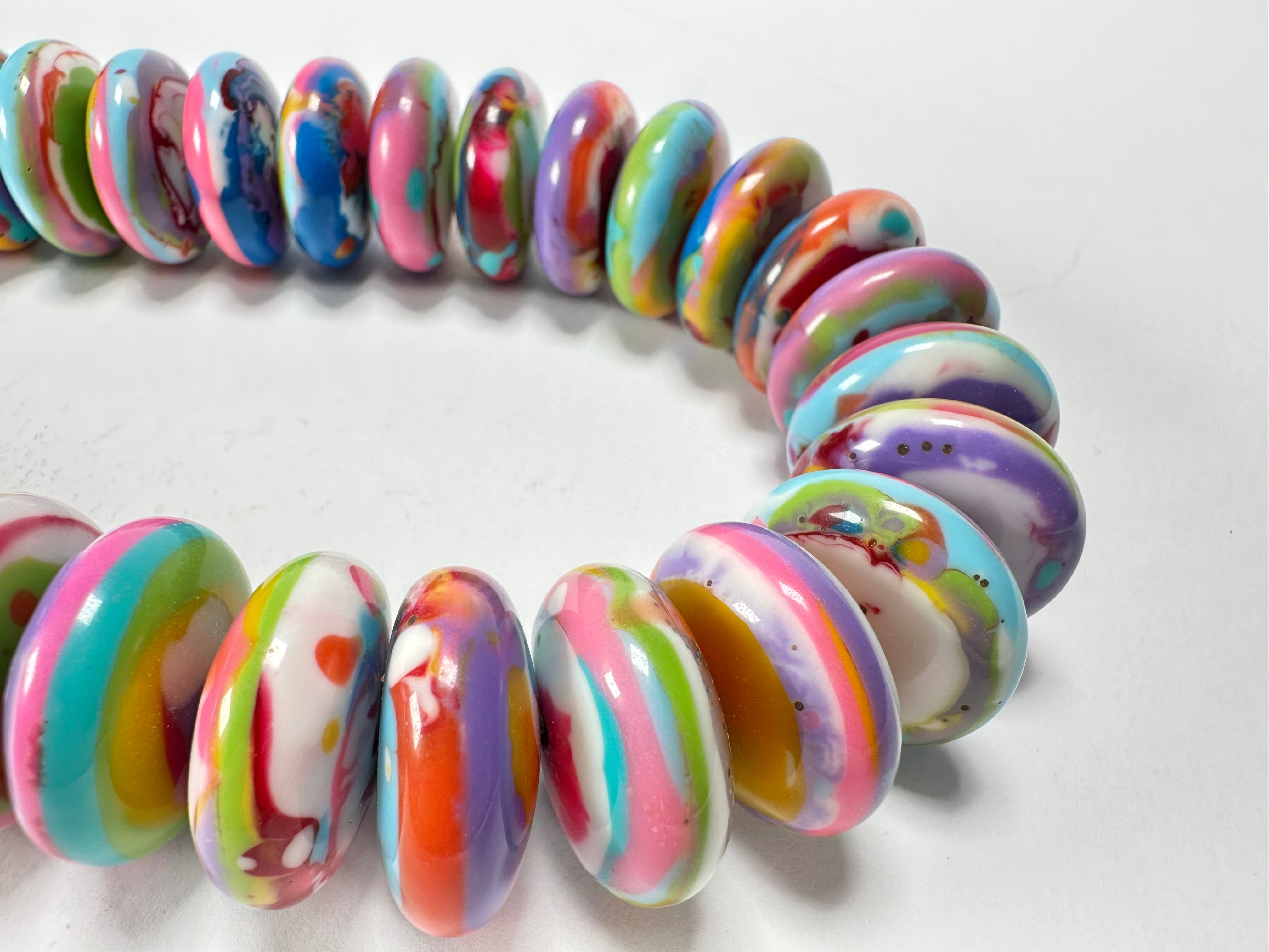 Jackie Brazil "Ana" Kandinsky Resin Wheels 50cm Necklace ( N0042 )