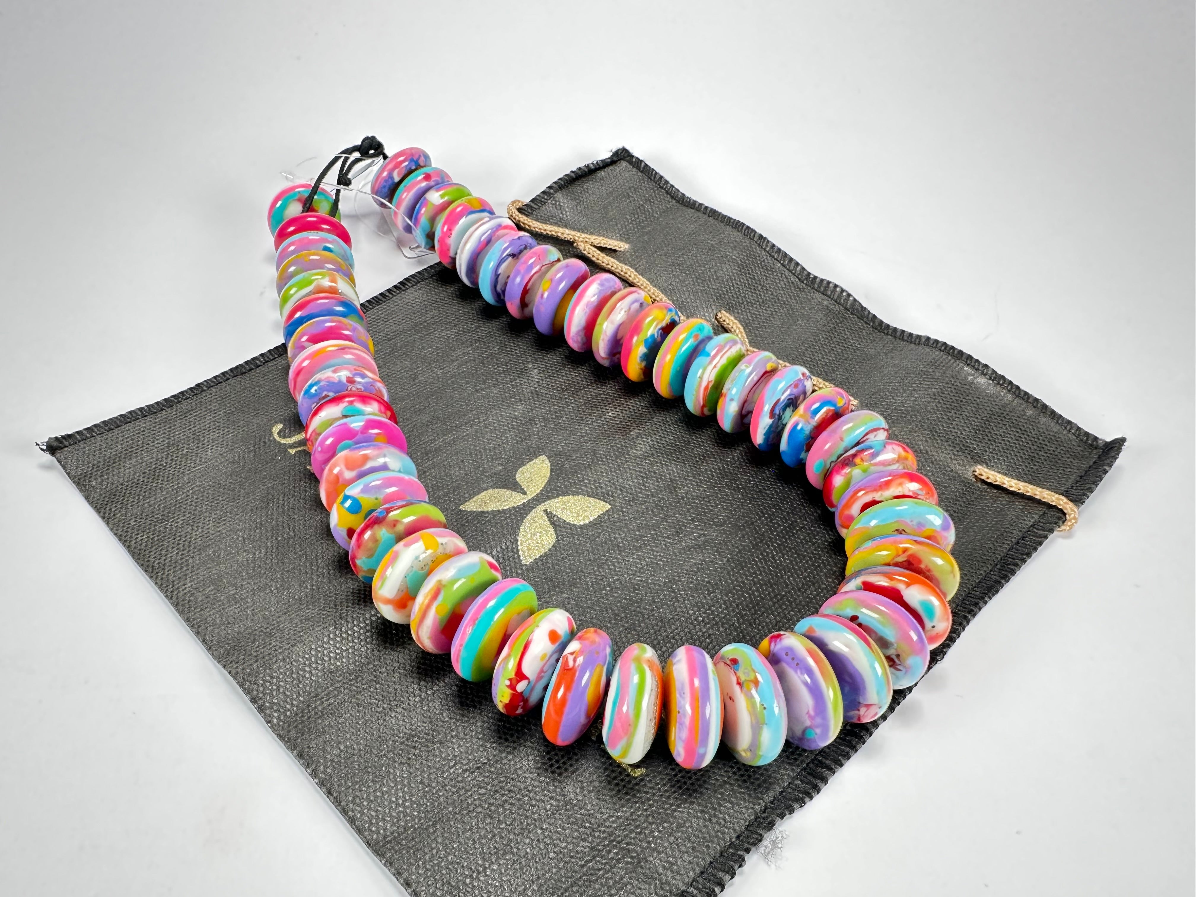 Jackie Brazil "Ana" Kandinsky Resin Wheels 50cm Necklace ( N0042 )