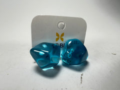 Jackie Brazil "Camille" Light Blue Transparent Abstract Resin Earrings ( E1053 )