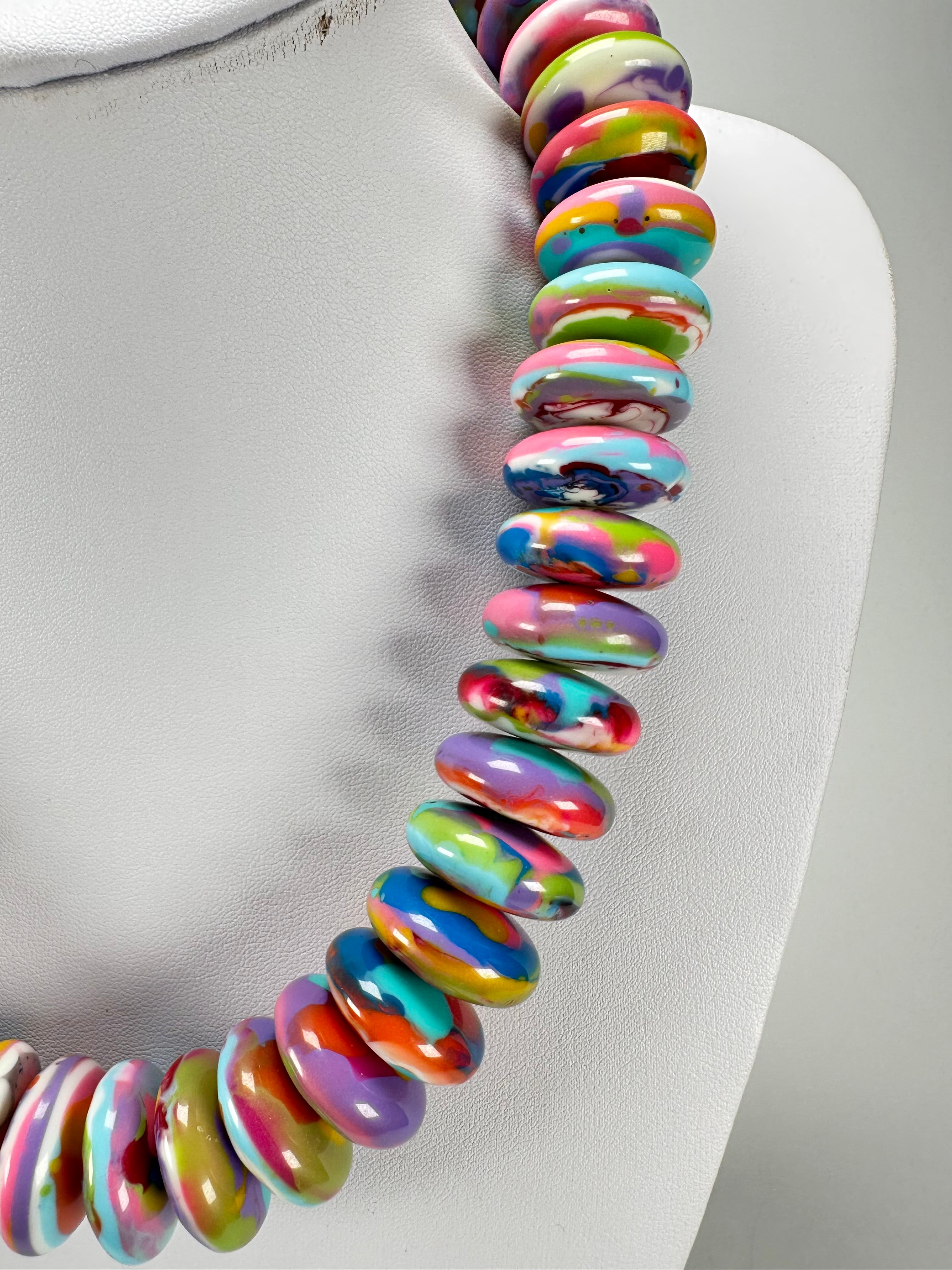 Jackie Brazil "Ana" Kandinsky Resin Wheels 50cm Necklace ( N0042 )