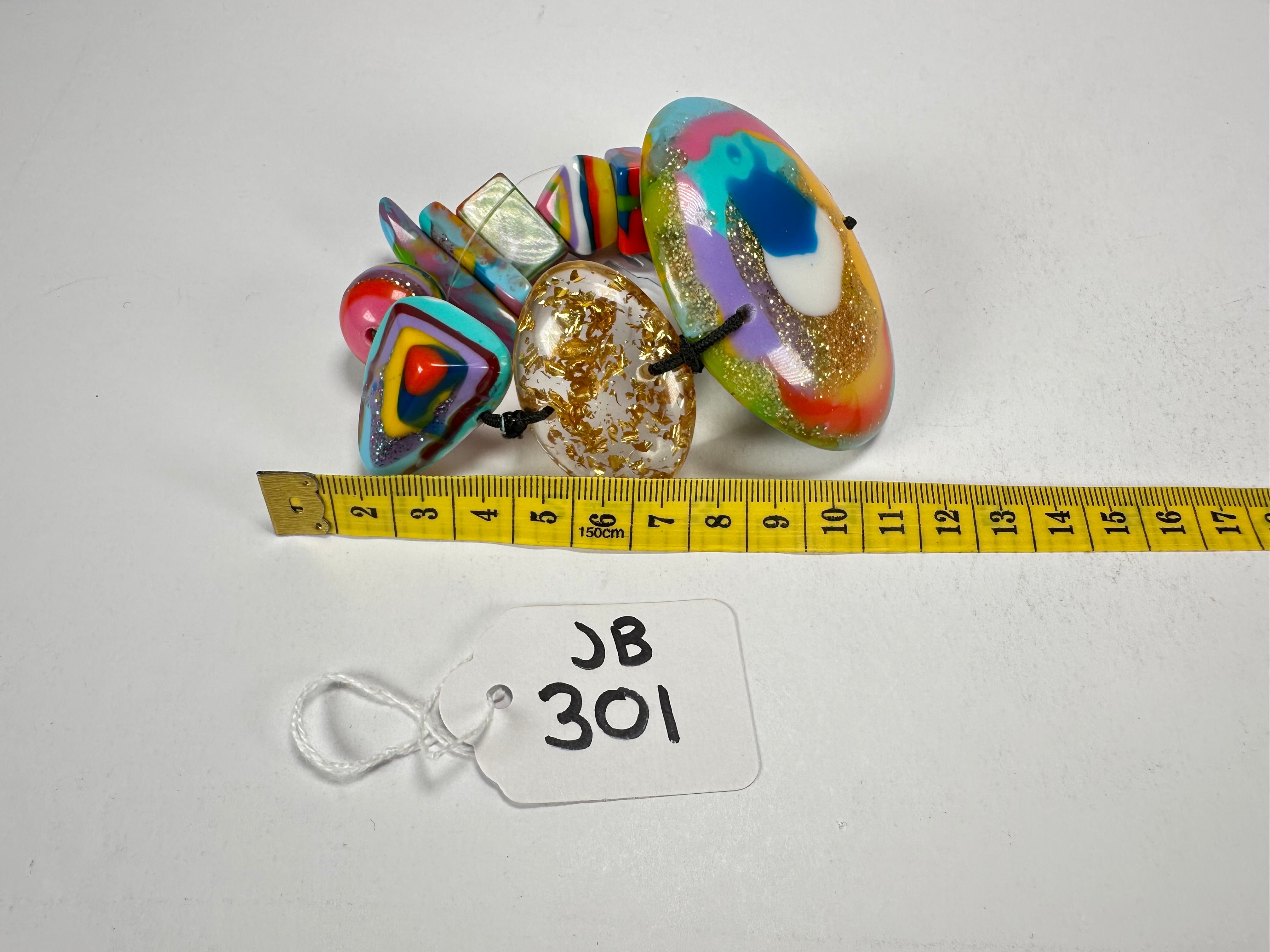 Jackie Brazil "Fusion" Mix Colours Multi Bead Resin Bracelet ( B0050 )